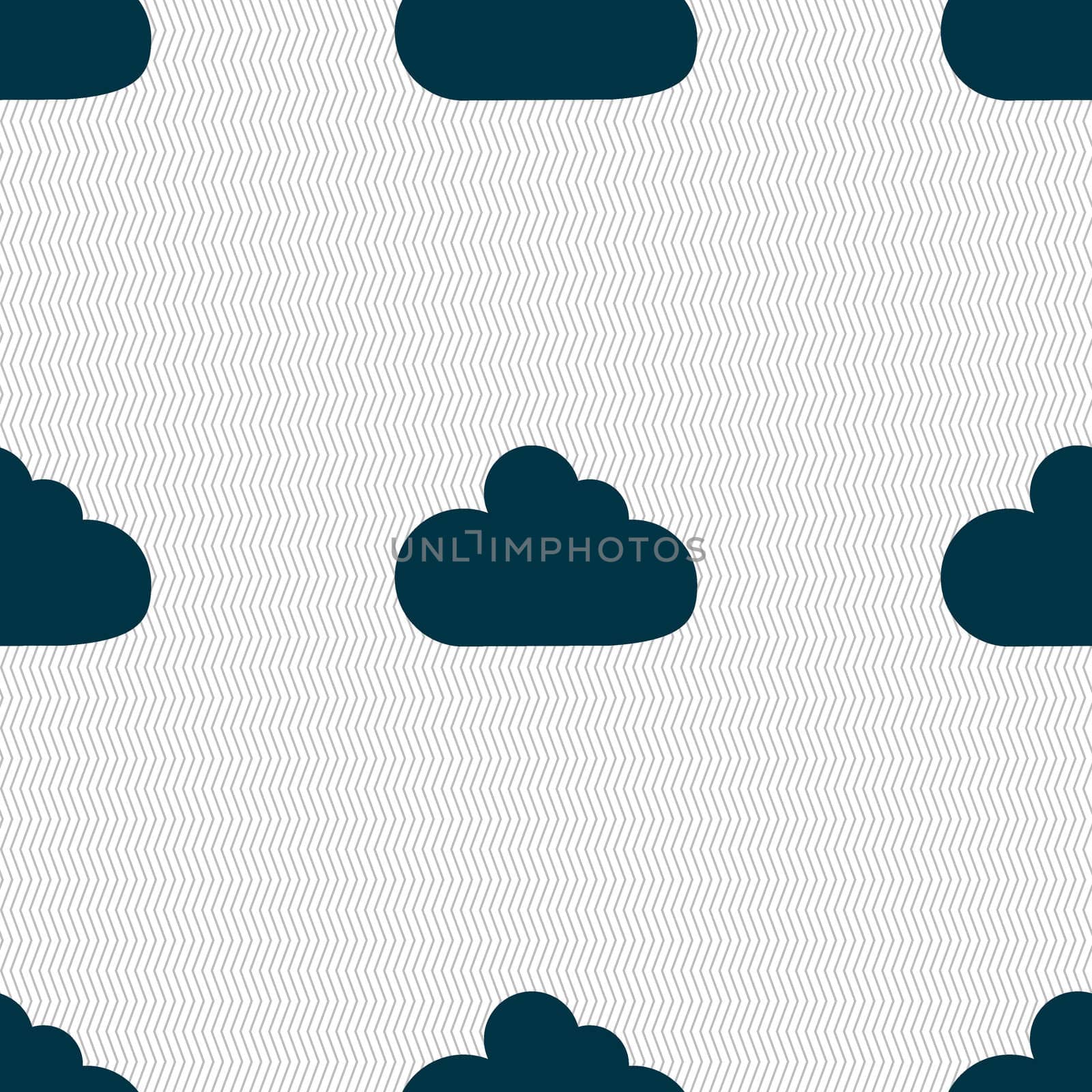 Cloud sign icon. Data storage symbol. Seamless abstract background with geometric shapes. illustration