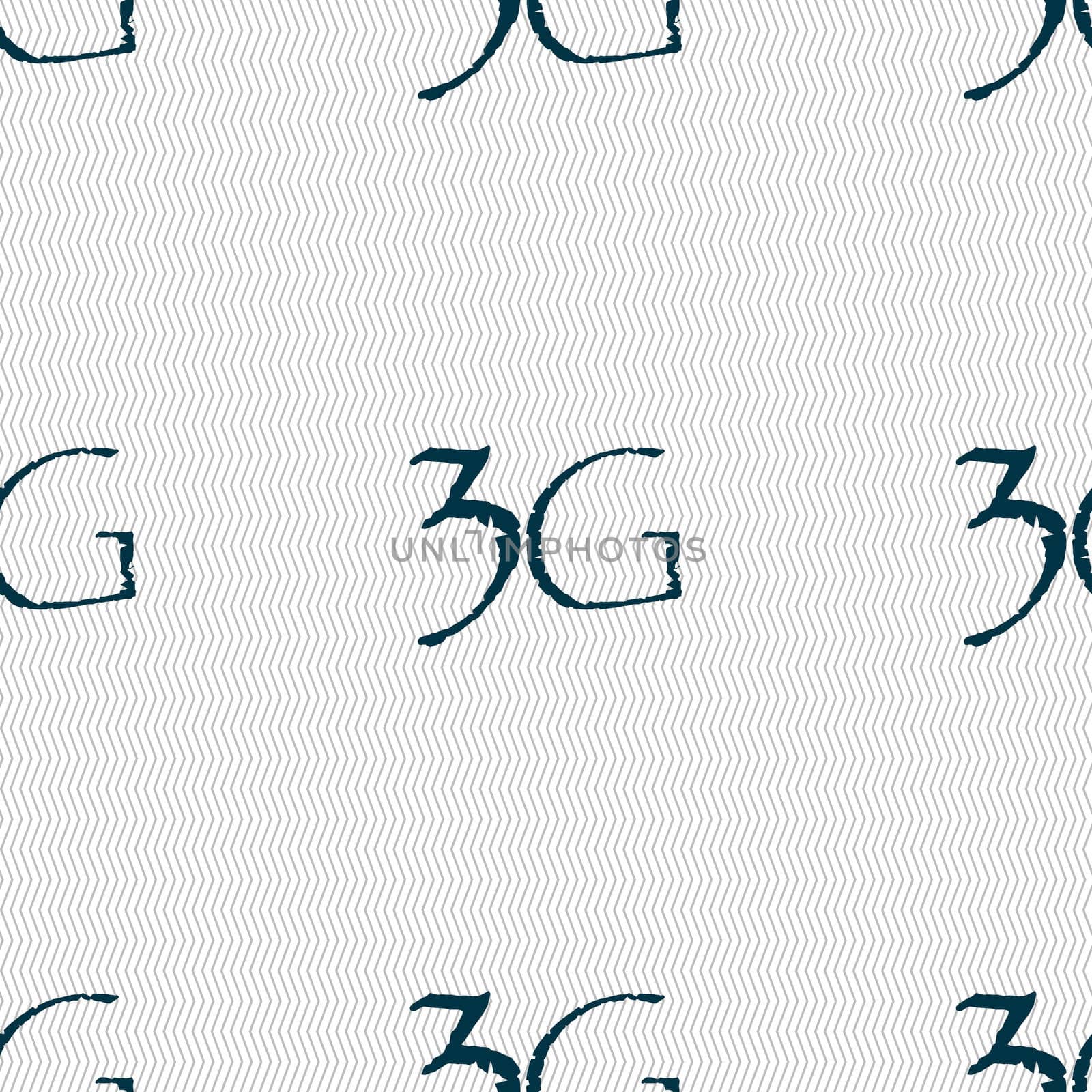3G sign icon. Mobile telecommunications technology symbol. Seamless abstract background with geometric shapes.  by serhii_lohvyniuk