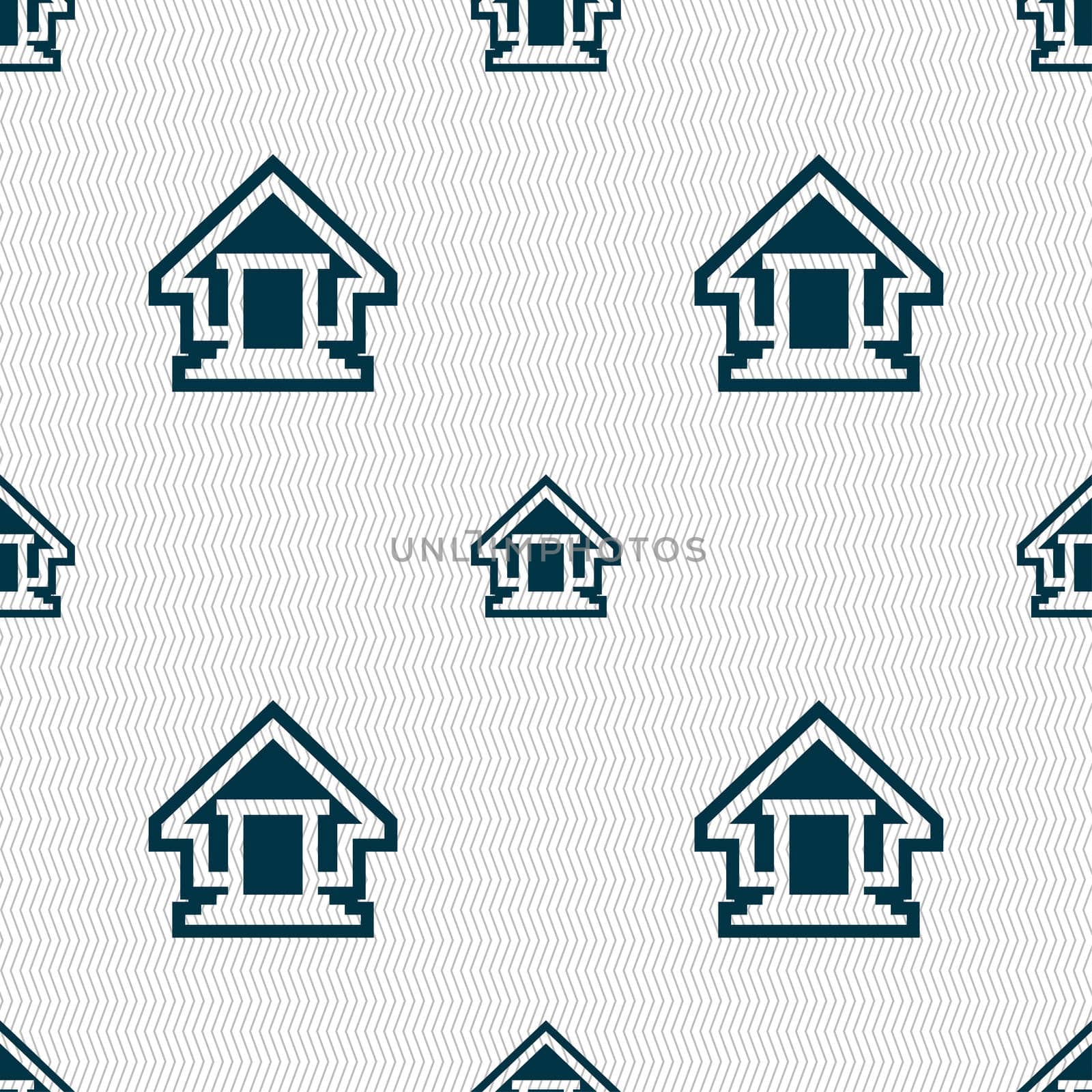 House icon sign. Seamless pattern with geometric texture.  by serhii_lohvyniuk