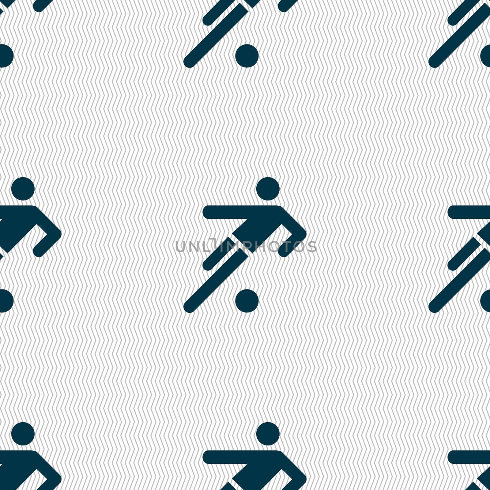 football player icon. Seamless abstract background with geometric shapes. illustration