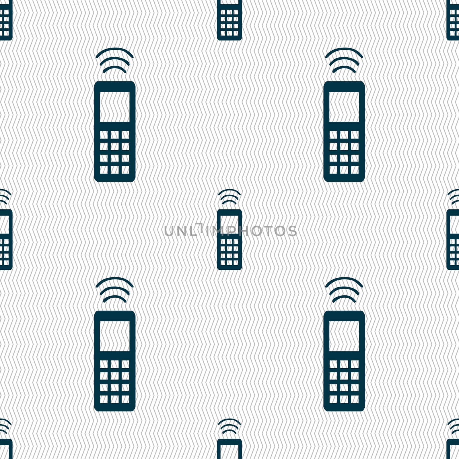 the remote control icon sign. Seamless pattern with geometric texture. illustration