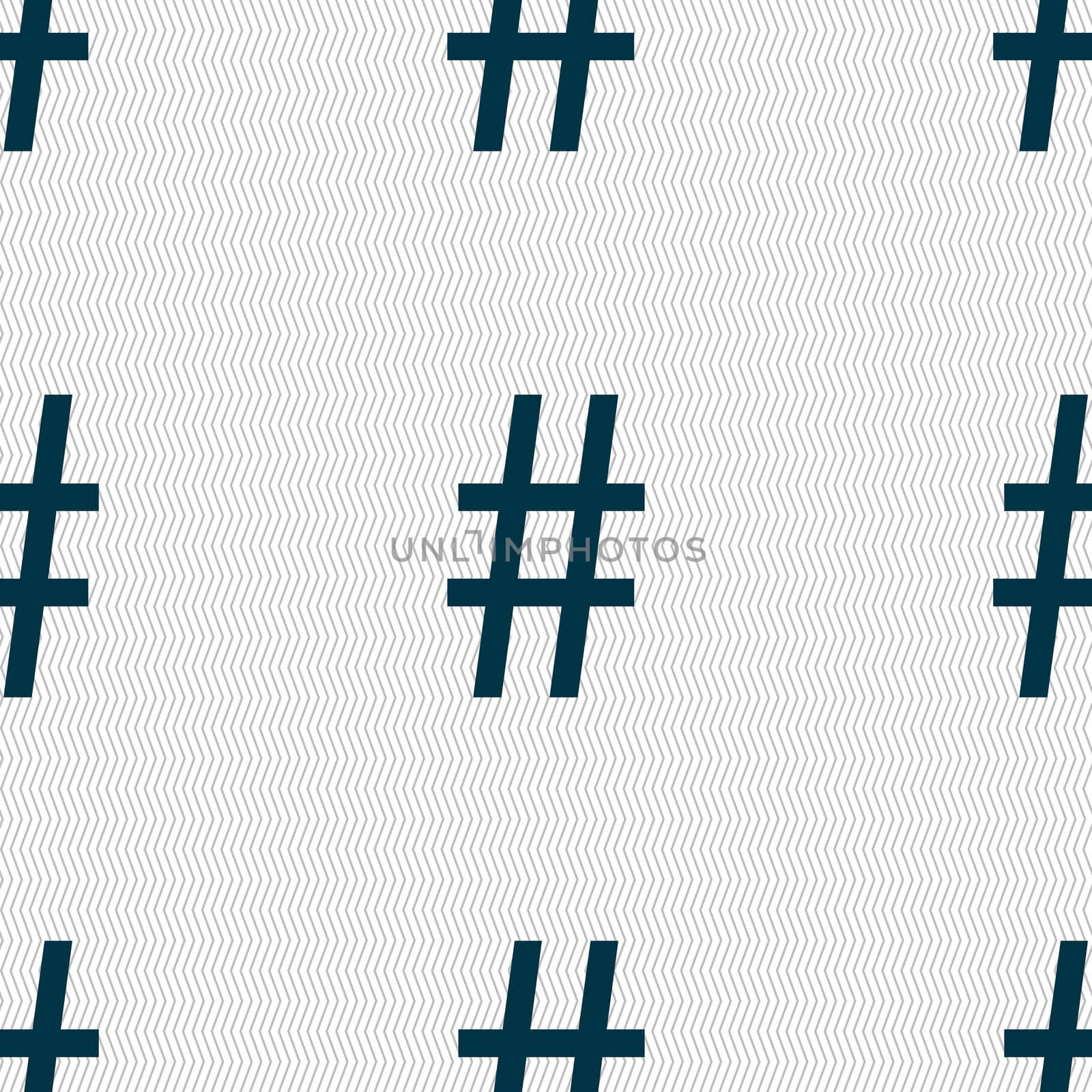 hash tag icon. Seamless abstract background with geometric shapes. illustration