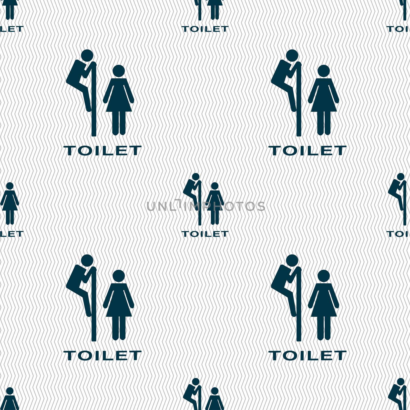 toilet icon sign. Seamless pattern with geometric texture. illustration