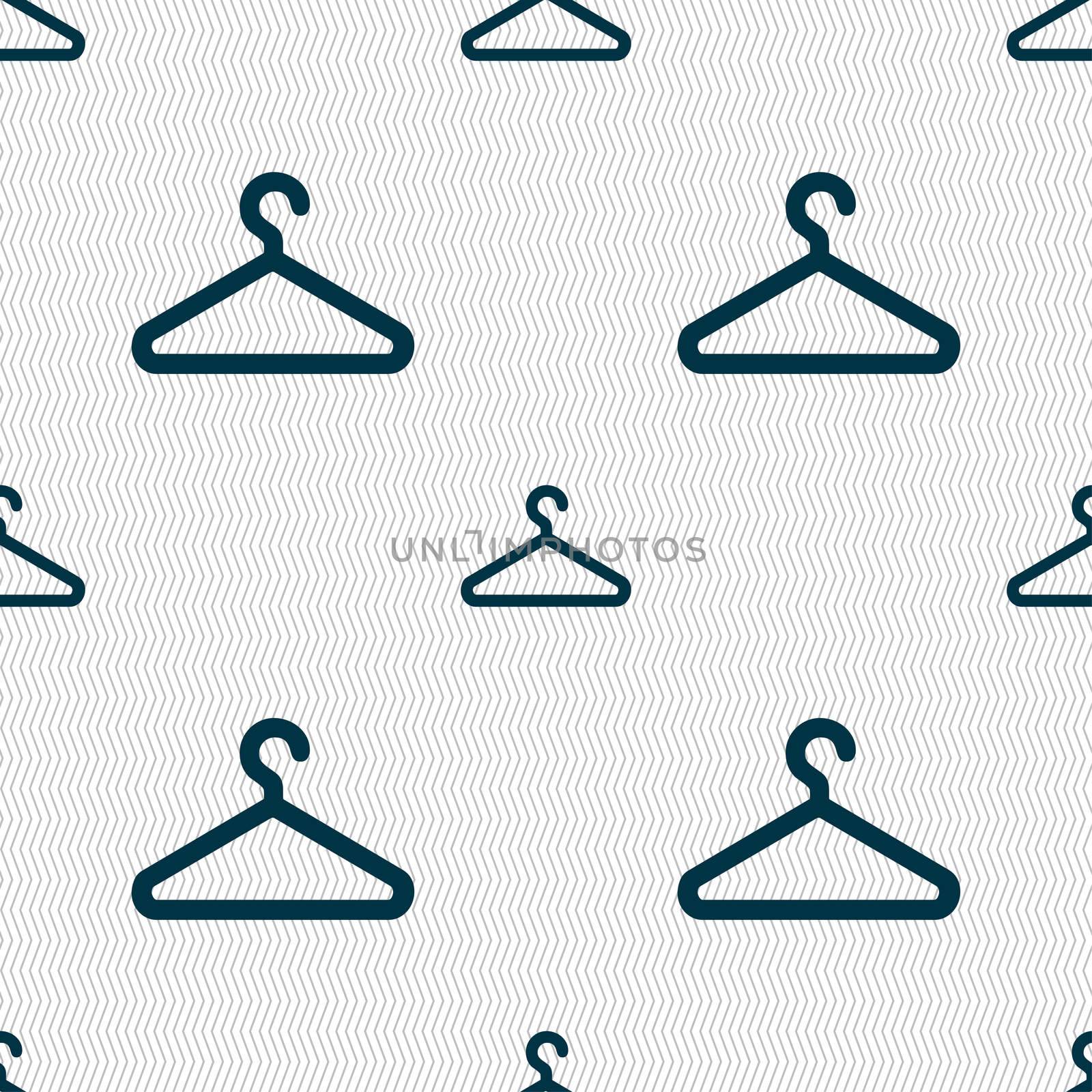 clothes hanger icon sign. Seamless pattern with geometric texture. illustration