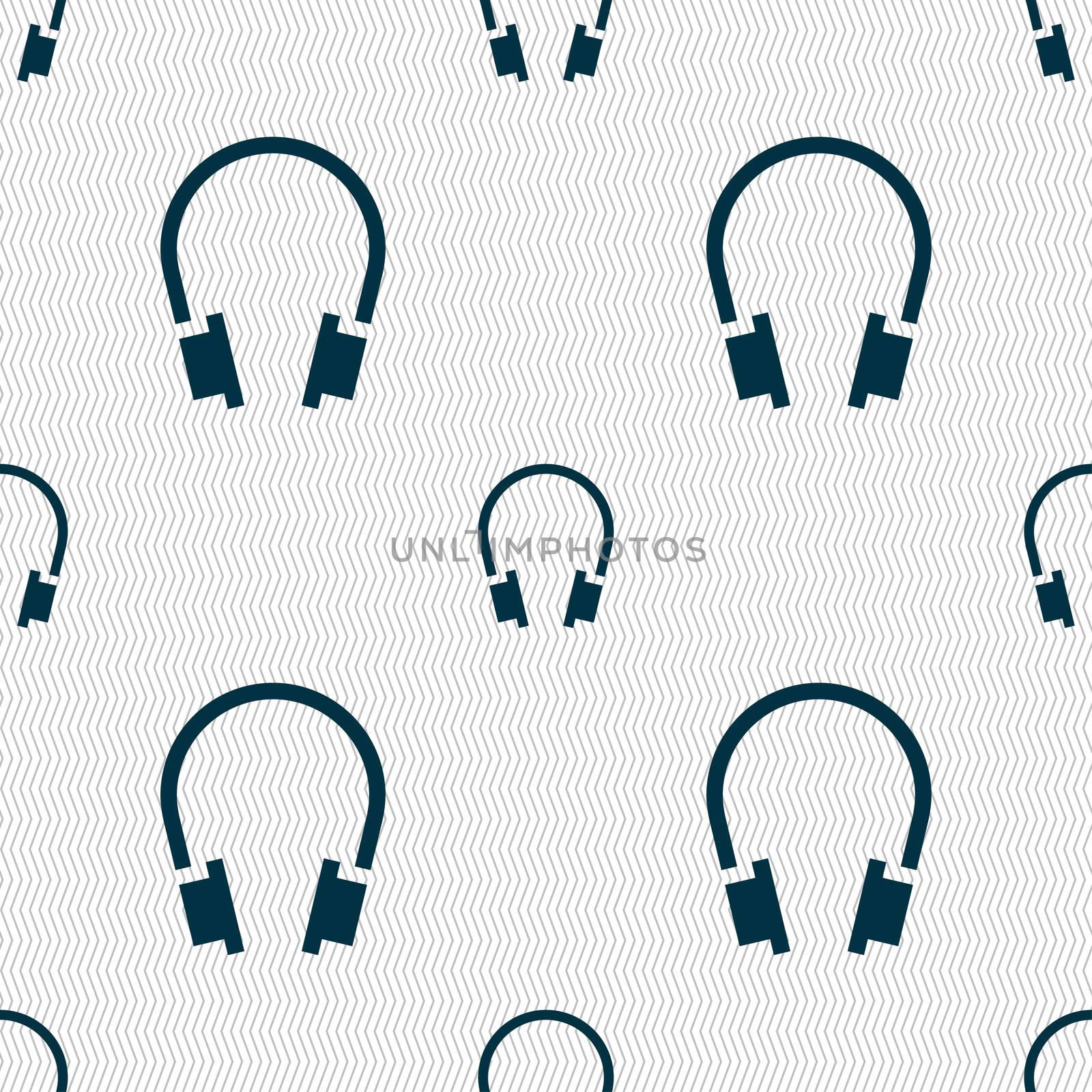 headsets icon sign. Seamless pattern with geometric texture.  by serhii_lohvyniuk