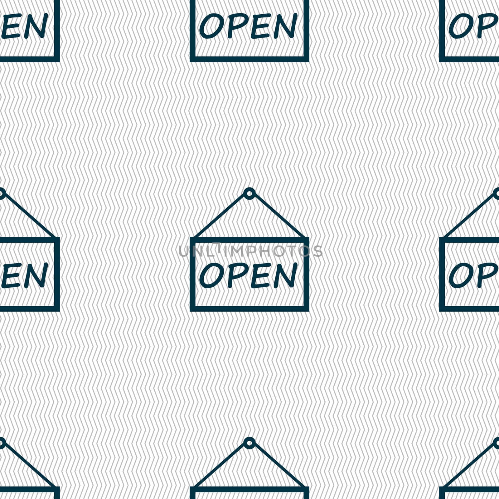 open icon sign. Seamless abstract background with geometric shapes.  by serhii_lohvyniuk