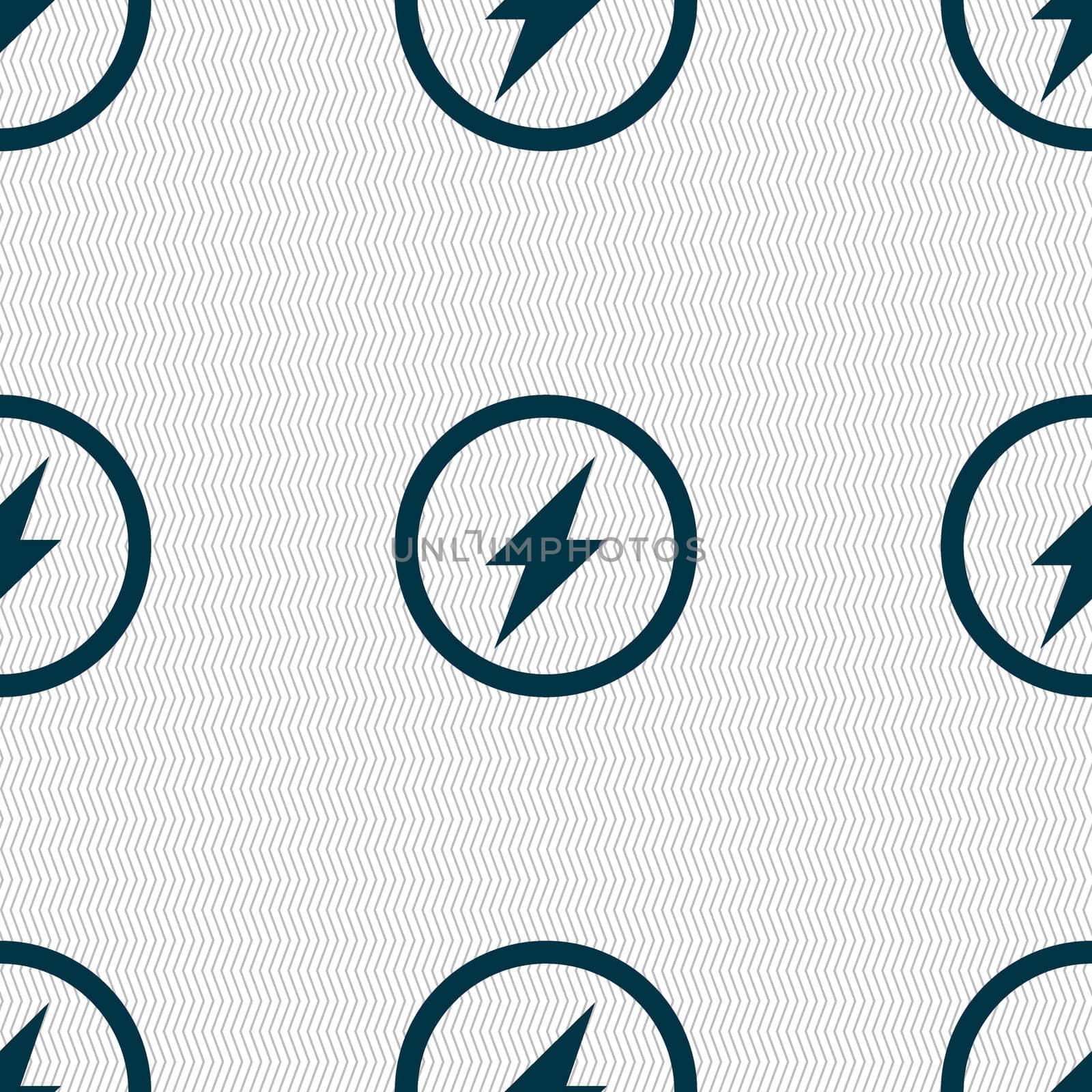 Photo flash sign icon. Lightning symbol. Seamless abstract background with geometric shapes. illustration