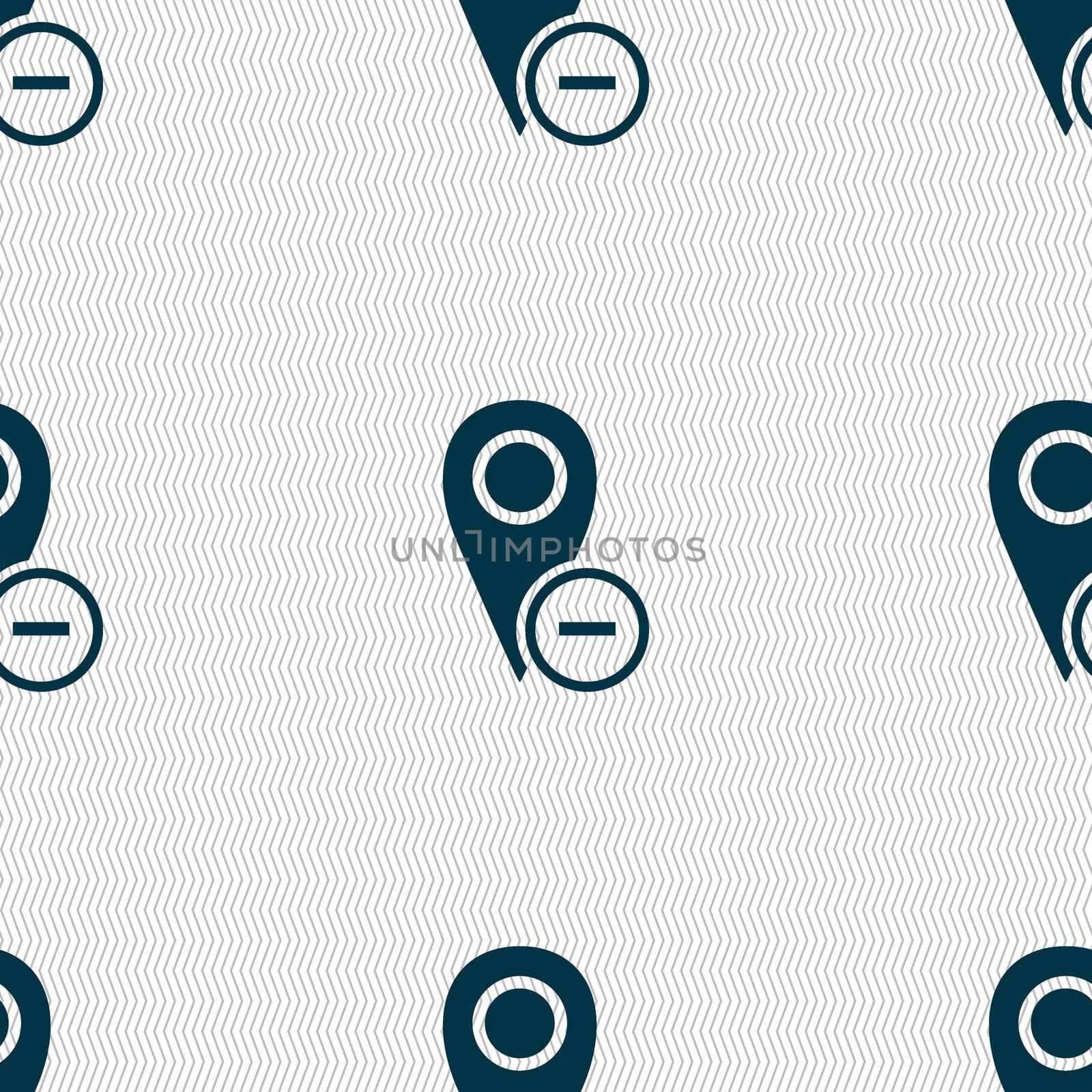 Map pointer icon sign. Seamless abstract background with geometric shapes. illustration