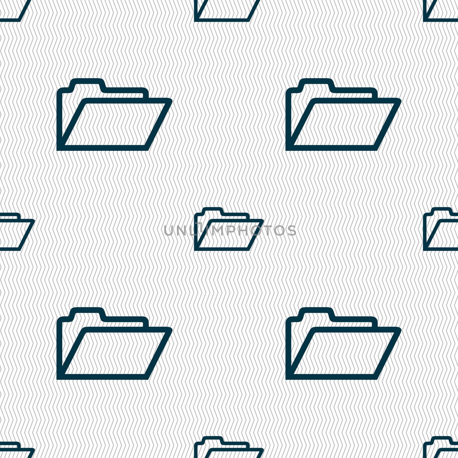 Folder icon sign. Seamless pattern with geometric texture. illustration