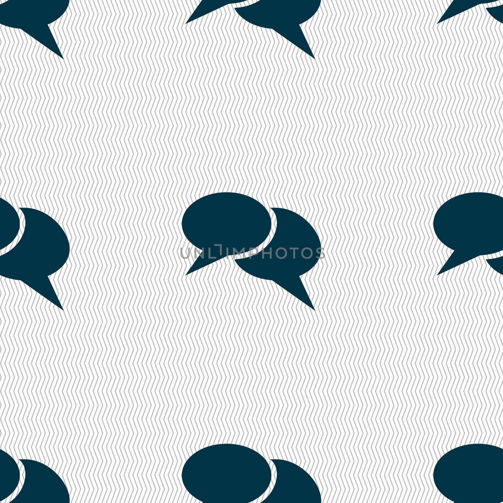 Speech bubble icons. Think cloud symbols. Seamless abstract background with geometric shapes. illustration