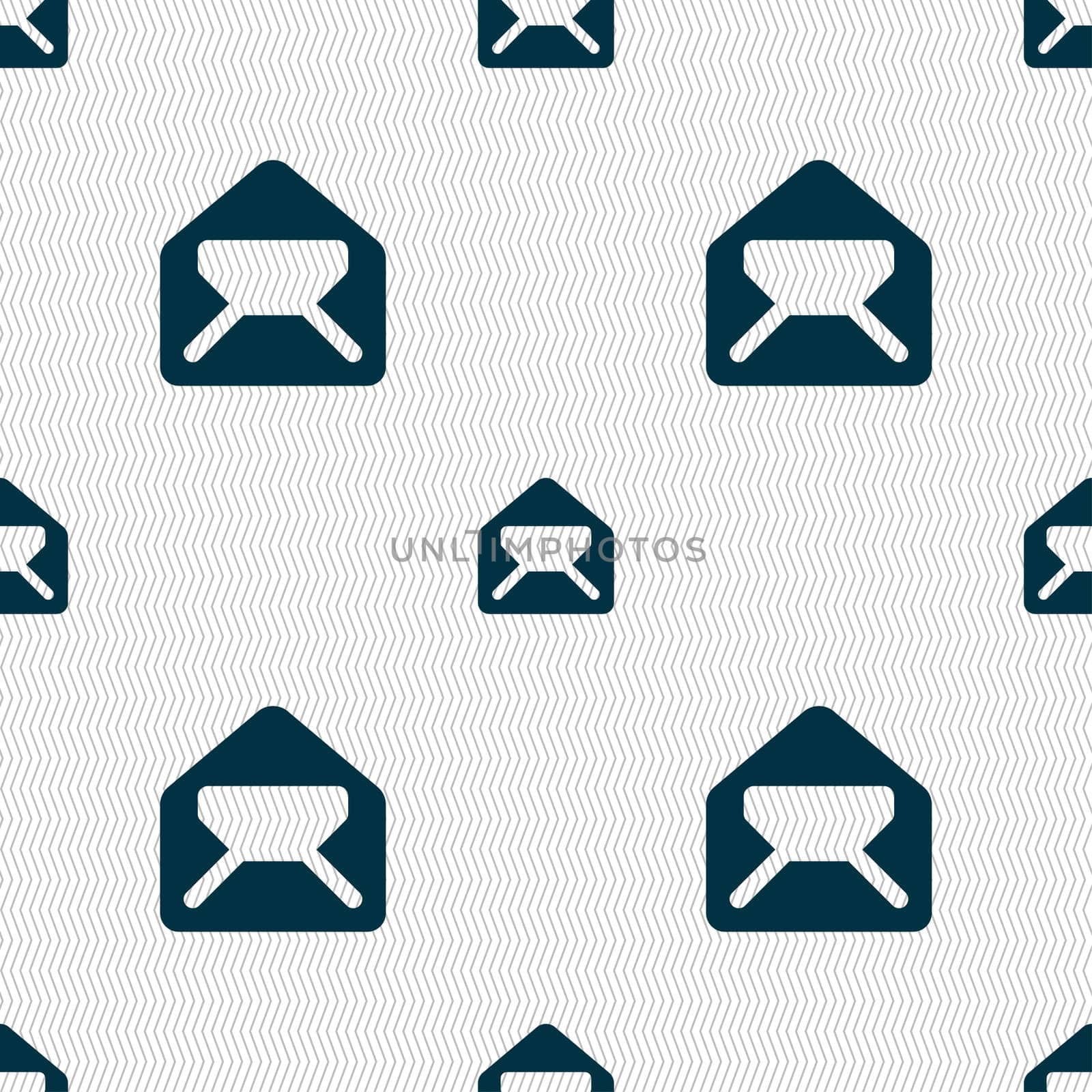 Mail, envelope, letter icon sign. Seamless pattern with geometric texture. illustration