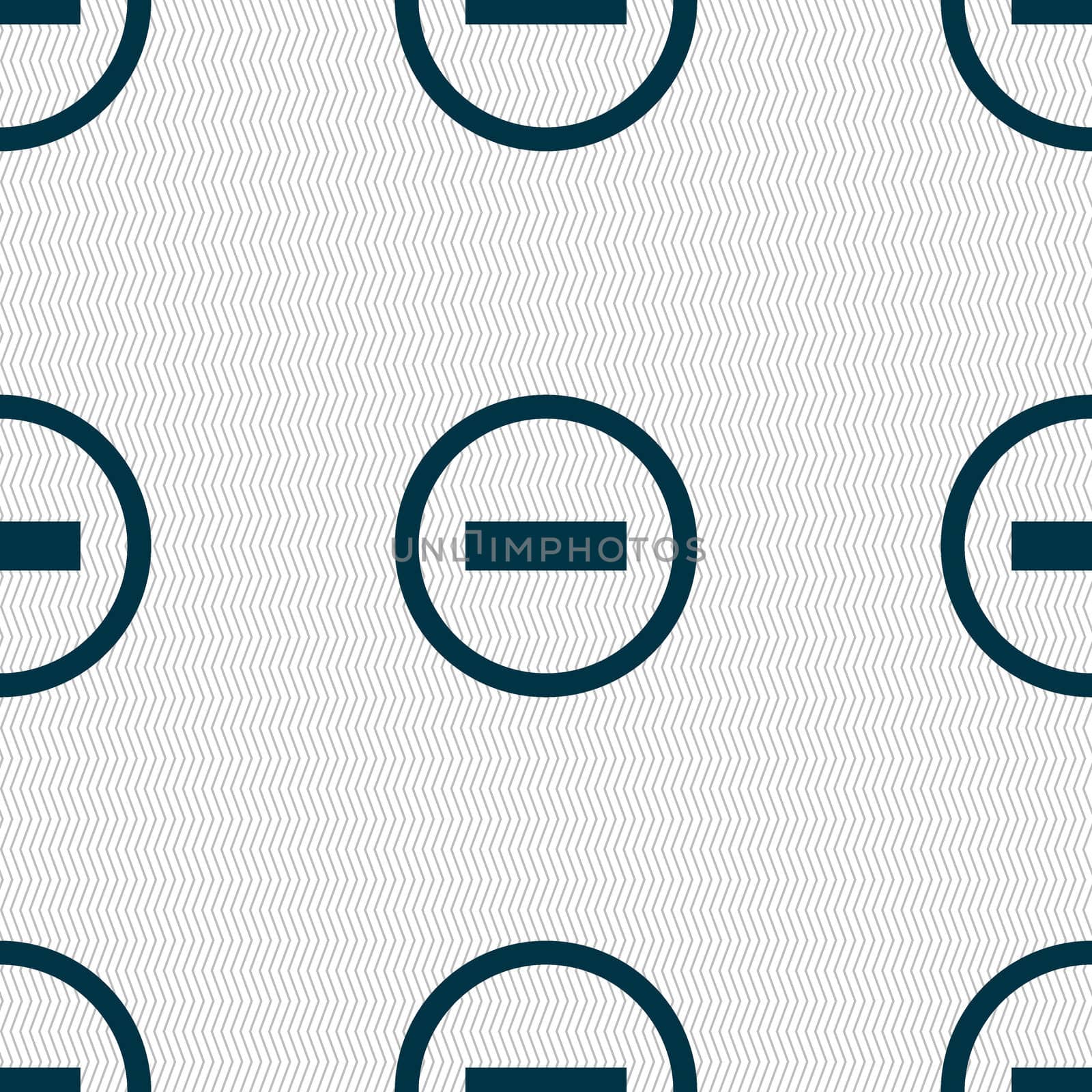 Minus sign icon. Negative symbol. Zoom out. Seamless abstract background with geometric shapes.  by serhii_lohvyniuk