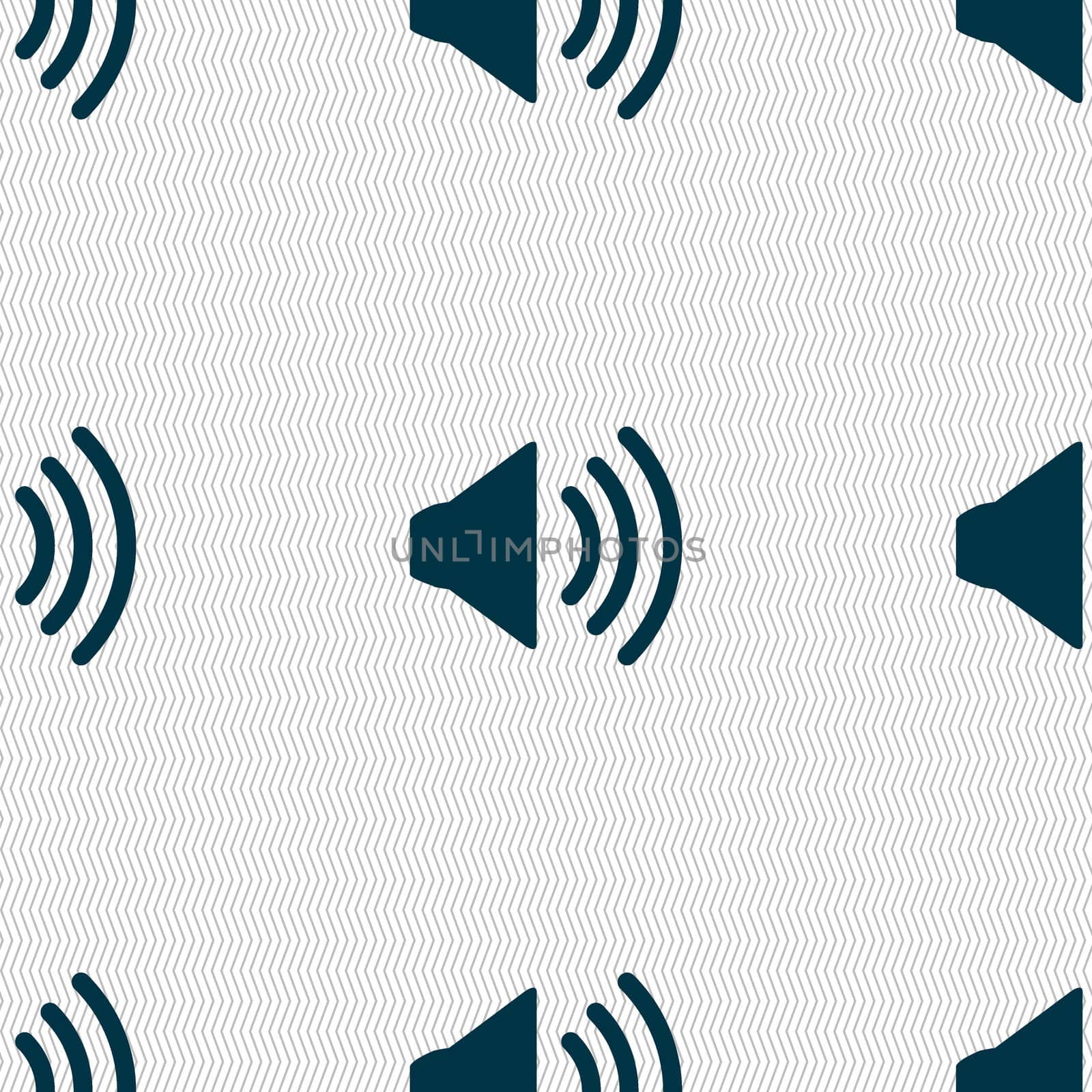 Speaker volume sign icon. Sound symbol. Seamless abstract background with geometric shapes.  by serhii_lohvyniuk