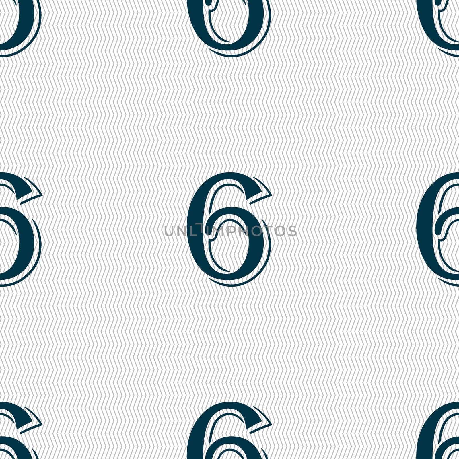 number six icon sign. Seamless abstract background with geometric shapes.  by serhii_lohvyniuk