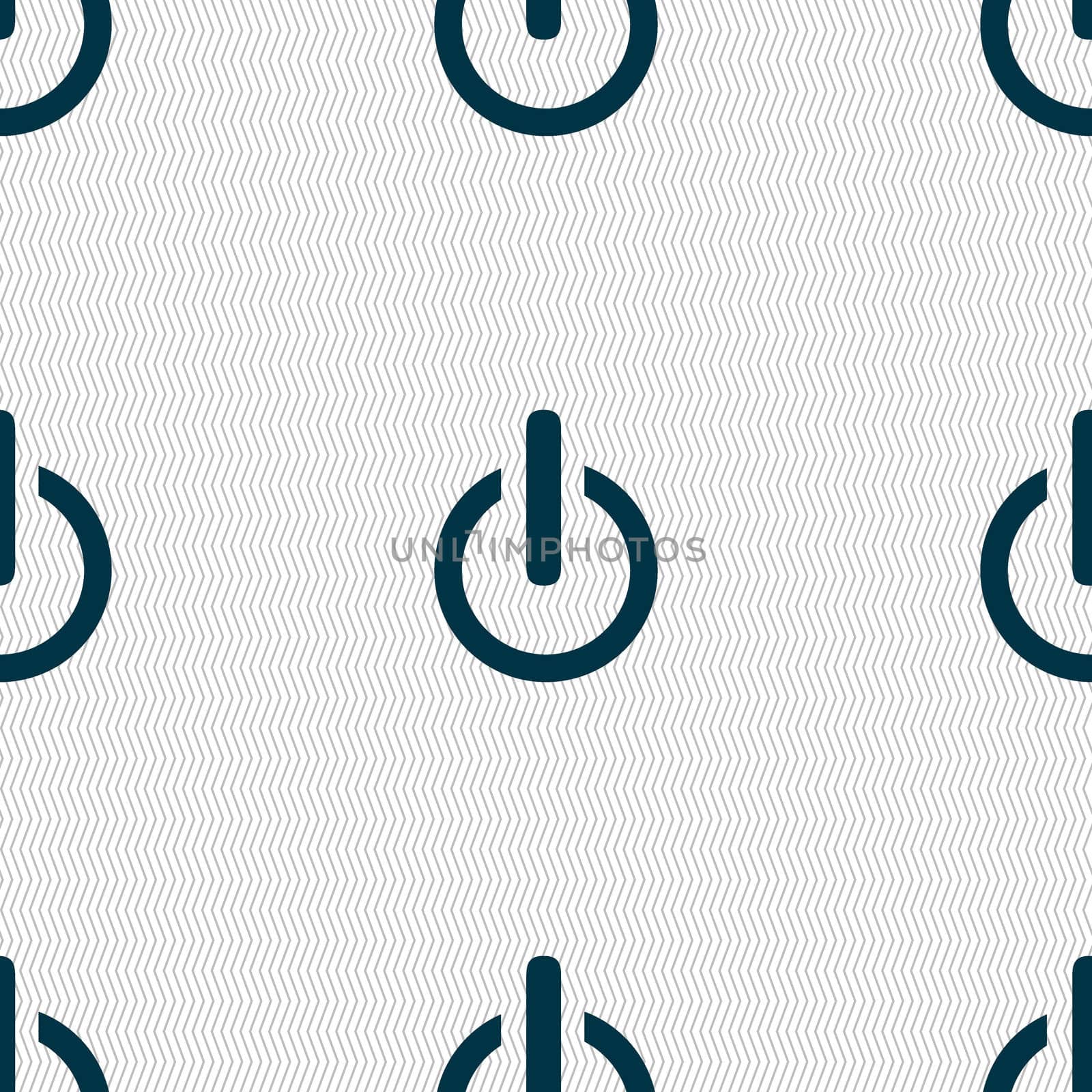 Power sign icon. Switch symbol. Seamless abstract background with geometric shapes.  by serhii_lohvyniuk