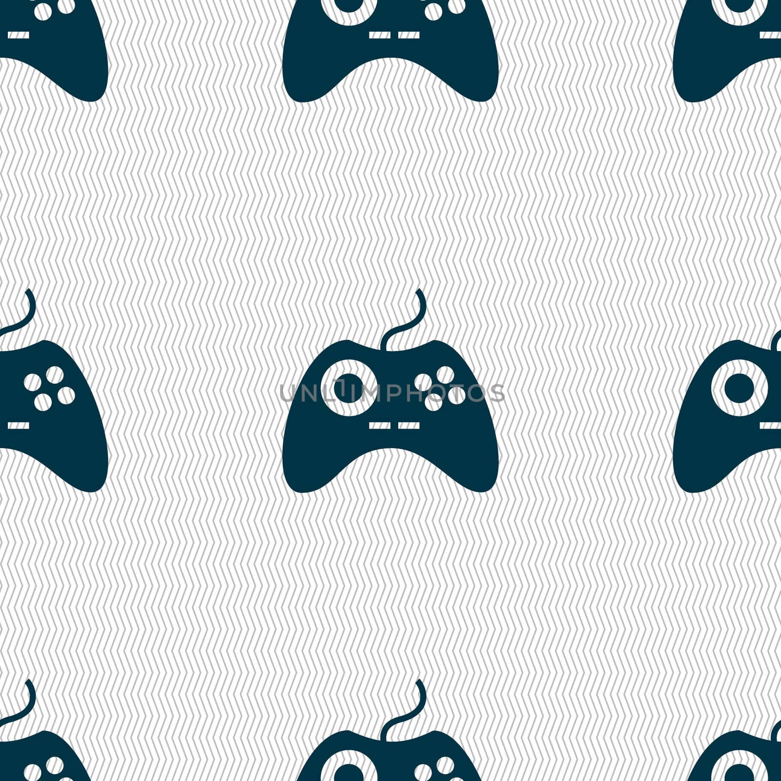Joystick sign icon. Video game symbol. Seamless abstract background with geometric shapes.  by serhii_lohvyniuk