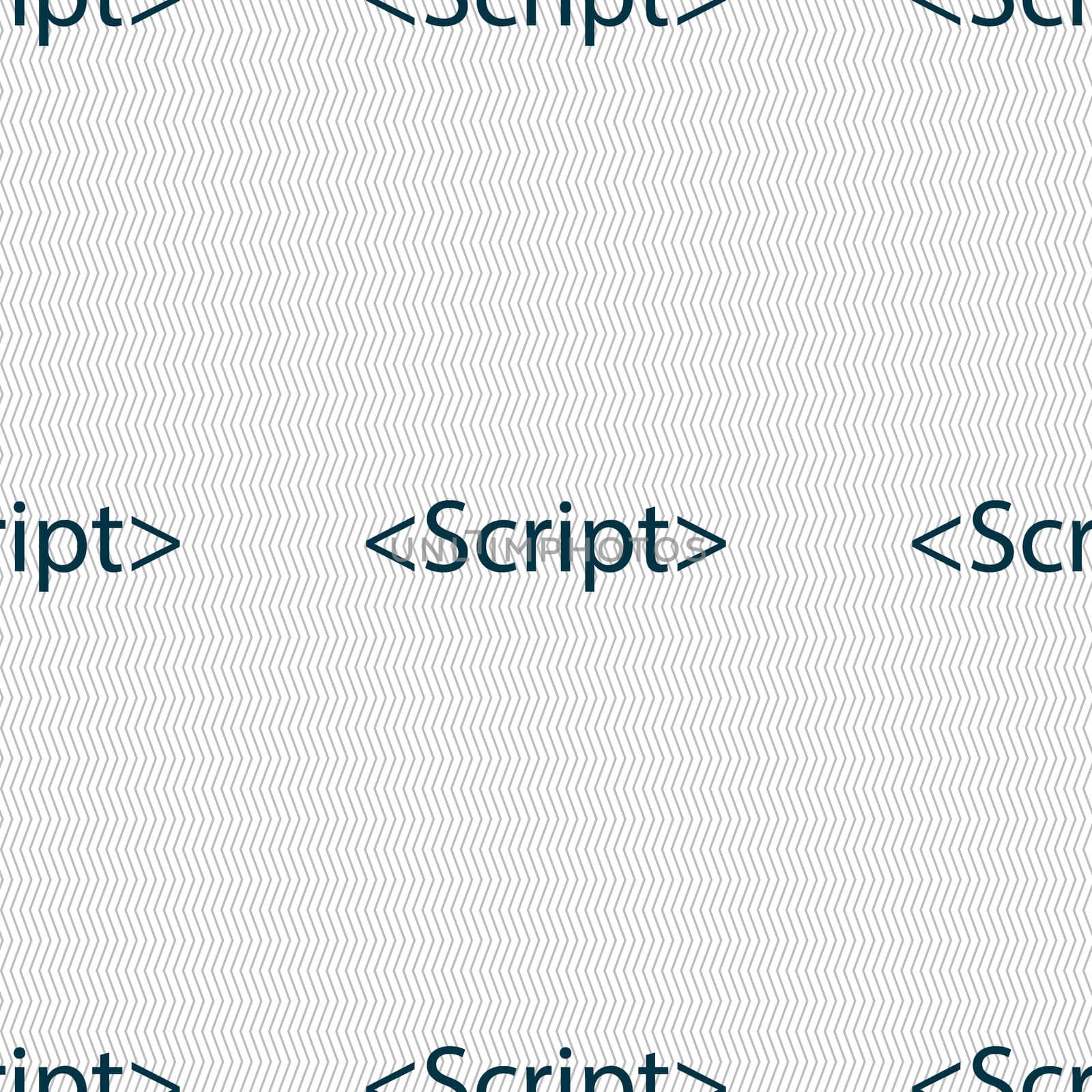 Script sign icon. Javascript code symbol. Seamless abstract background with geometric shapes. illustration