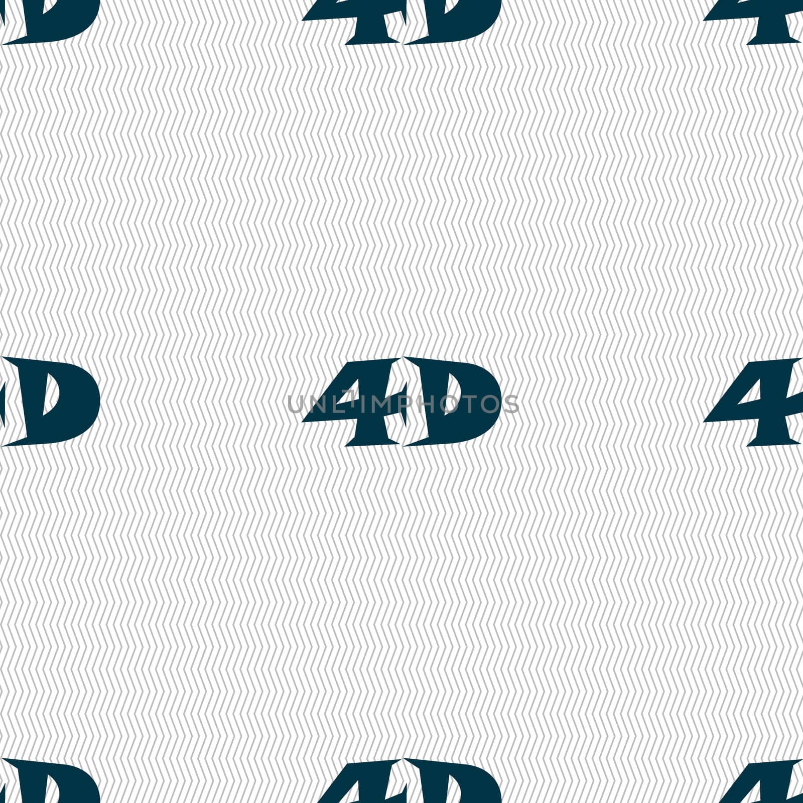 4D sign icon. 4D-New technology symbol. Seamless abstract background with geometric shapes.  by serhii_lohvyniuk