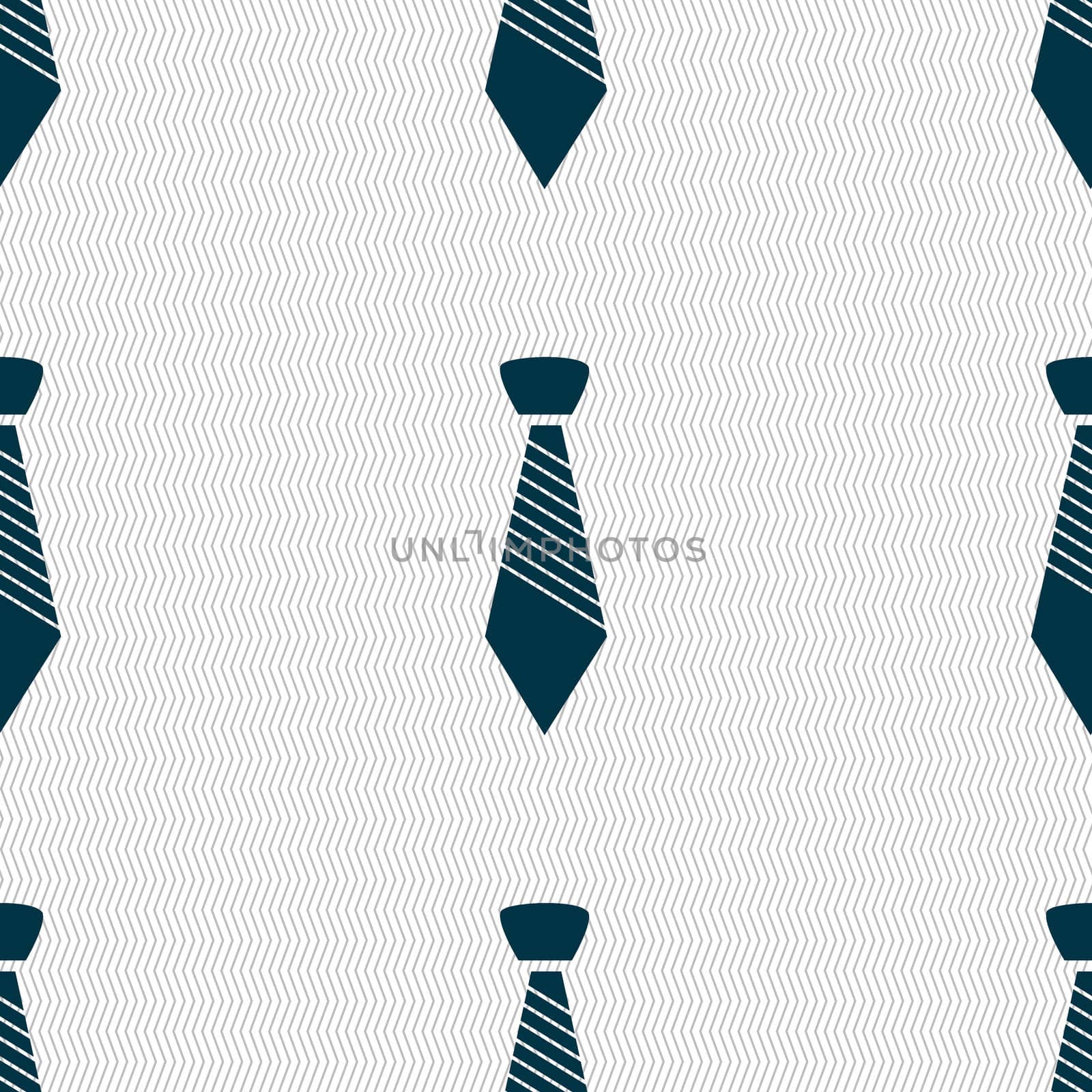 Tie sign icon. Business clothes symbol. Seamless abstract background with geometric shapes. illustration