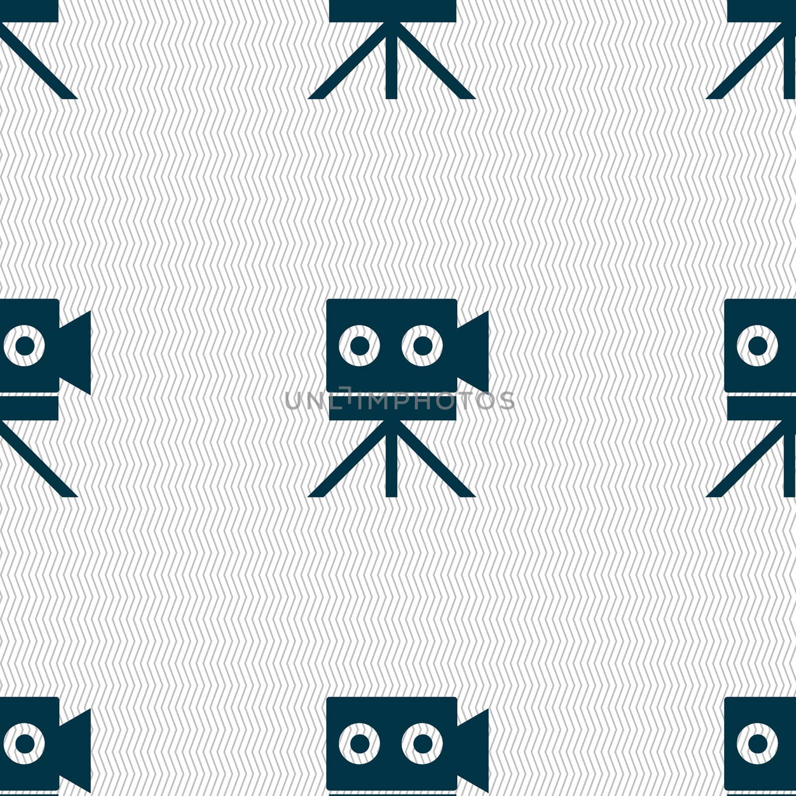 Video camera sign icon.content button. Seamless abstract background with geometric shapes.  by serhii_lohvyniuk