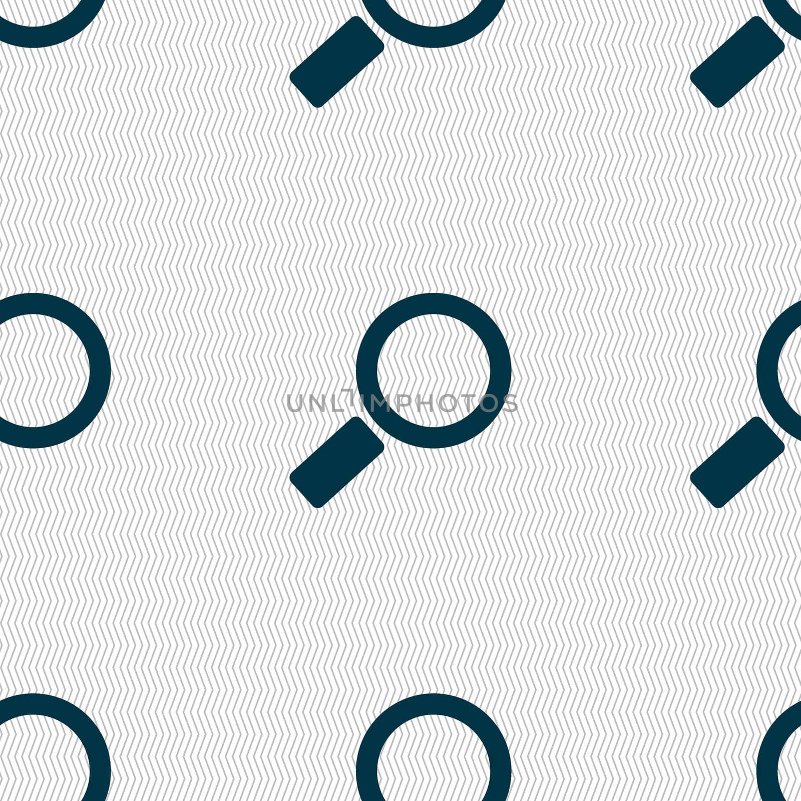 Magnifier glass sign icon. Zoom tool button. Navigation search symbol. Seamless abstract background with geometric shapes.  by serhii_lohvyniuk