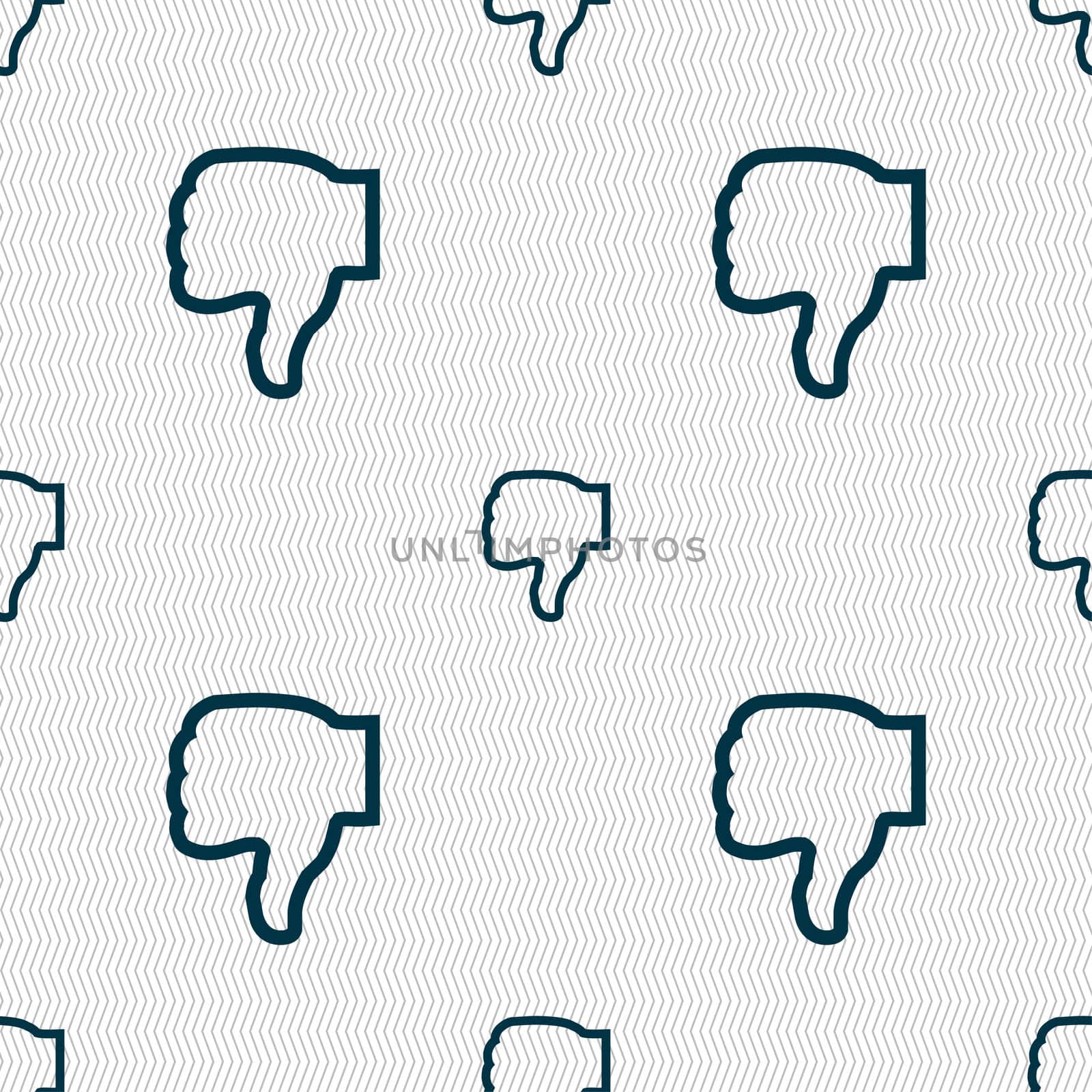 Dislike icon sign. Seamless pattern with geometric texture.  by serhii_lohvyniuk