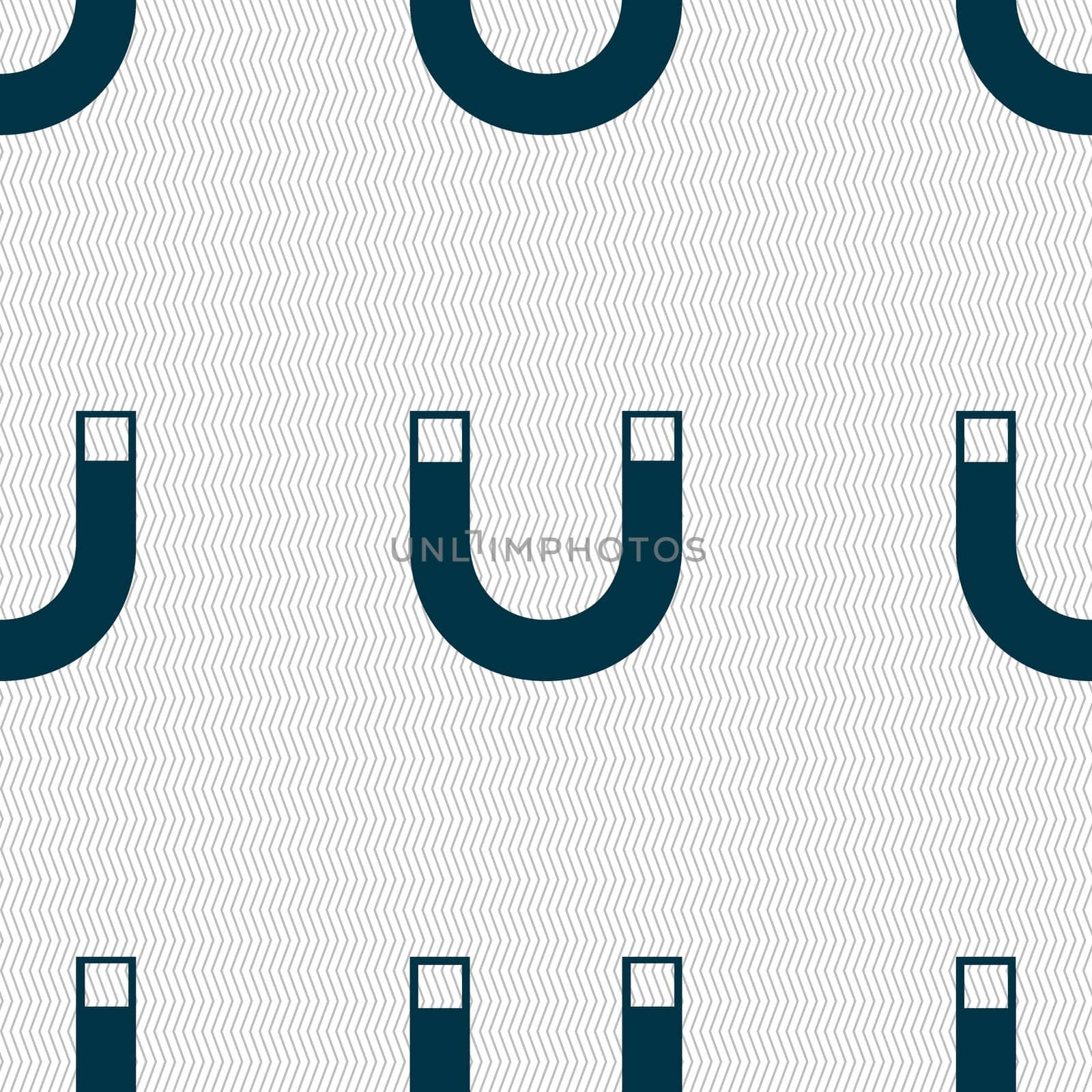 magnet sign icon. horseshoe it symbol. Repair sig. Seamless abstract background with geometric shapes. illustration