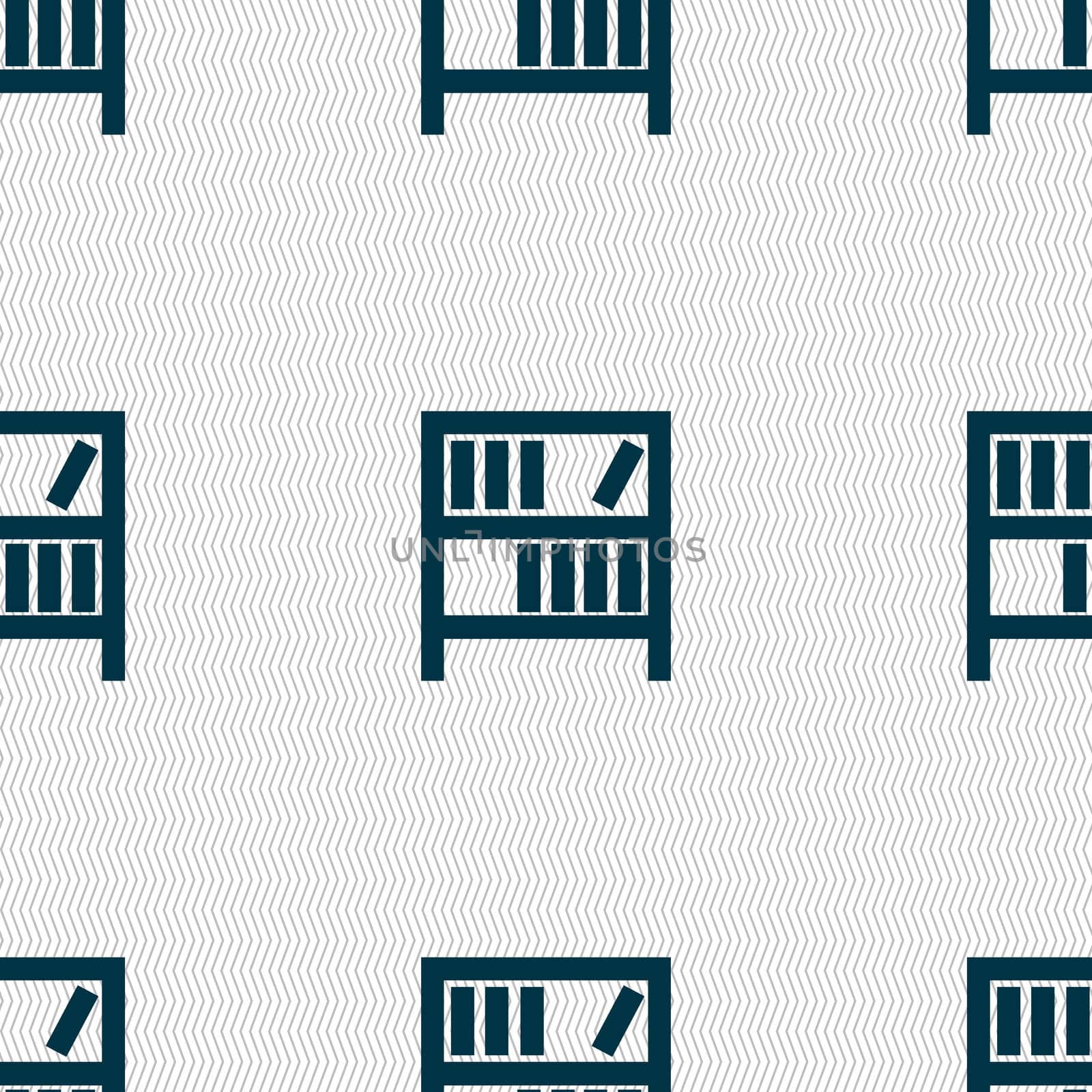 Bookshelf icon sign. Seamless abstract background with geometric shapes.  by serhii_lohvyniuk