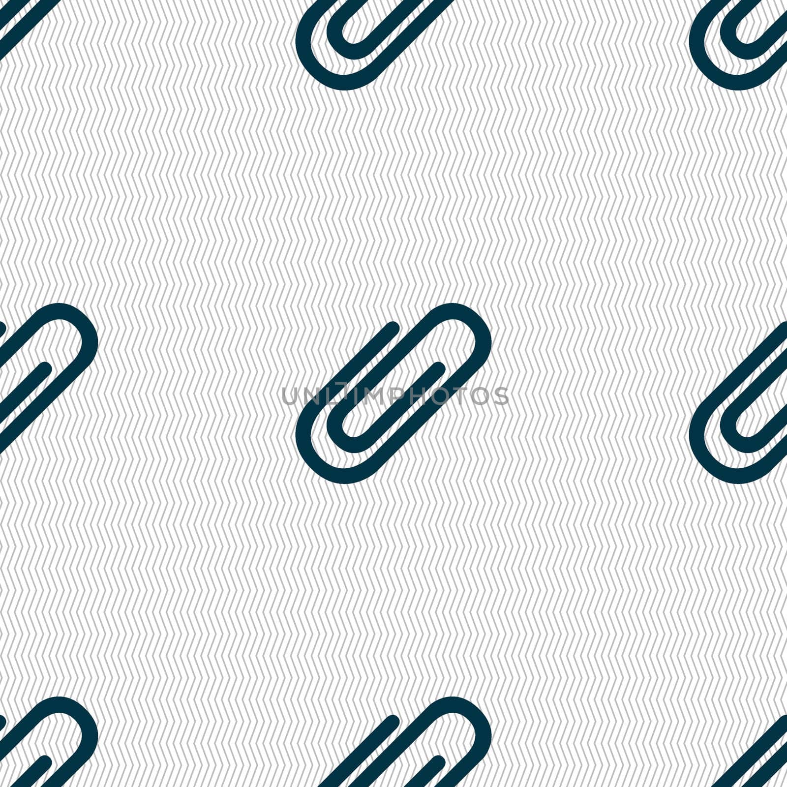 Paper clip sign icon. Clip symbol. Seamless abstract background with geometric shapes.  by serhii_lohvyniuk