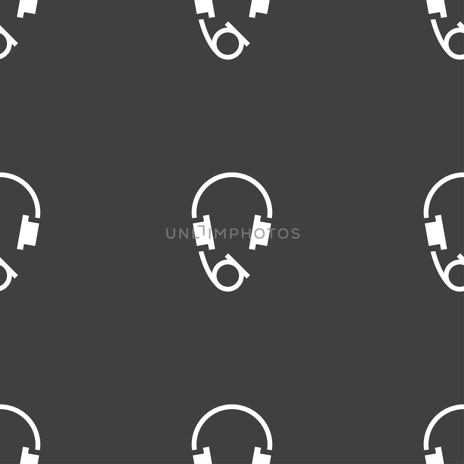 headsets icon sign. Seamless pattern on a gray background. illustration