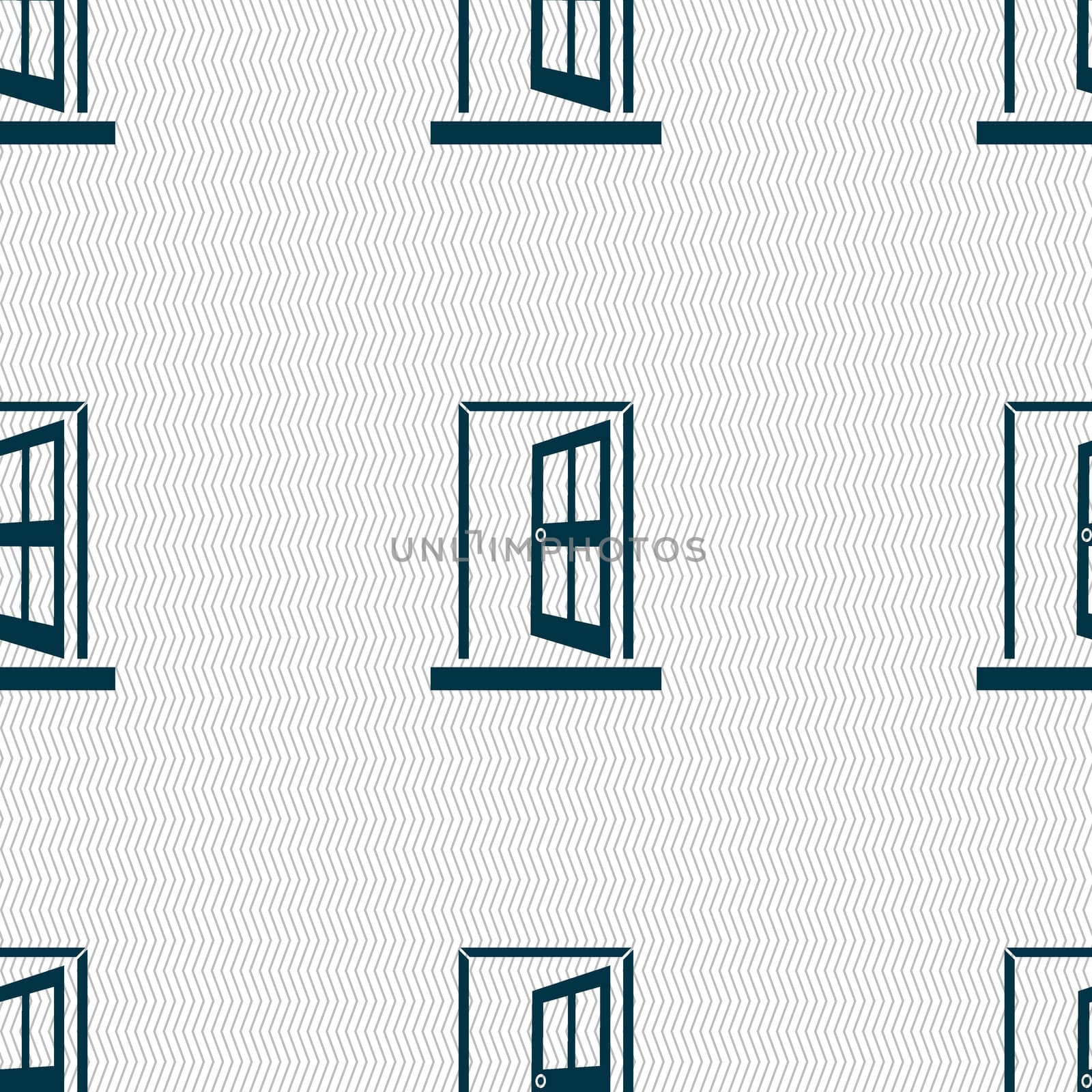 Door, Enter or exit icon sign. Seamless abstract background with geometric shapes.  by serhii_lohvyniuk