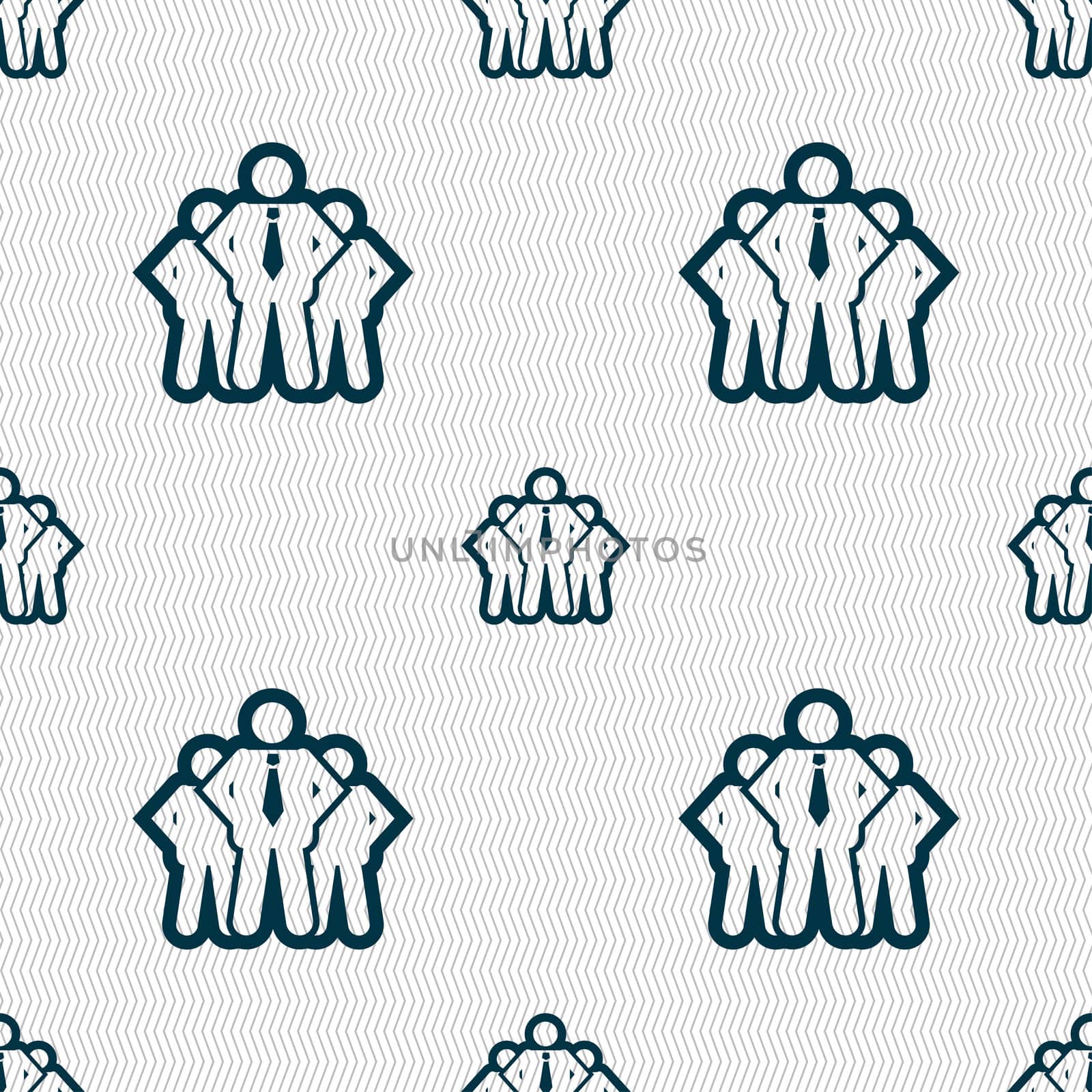 business team icon sign. Seamless pattern with geometric texture. illustration