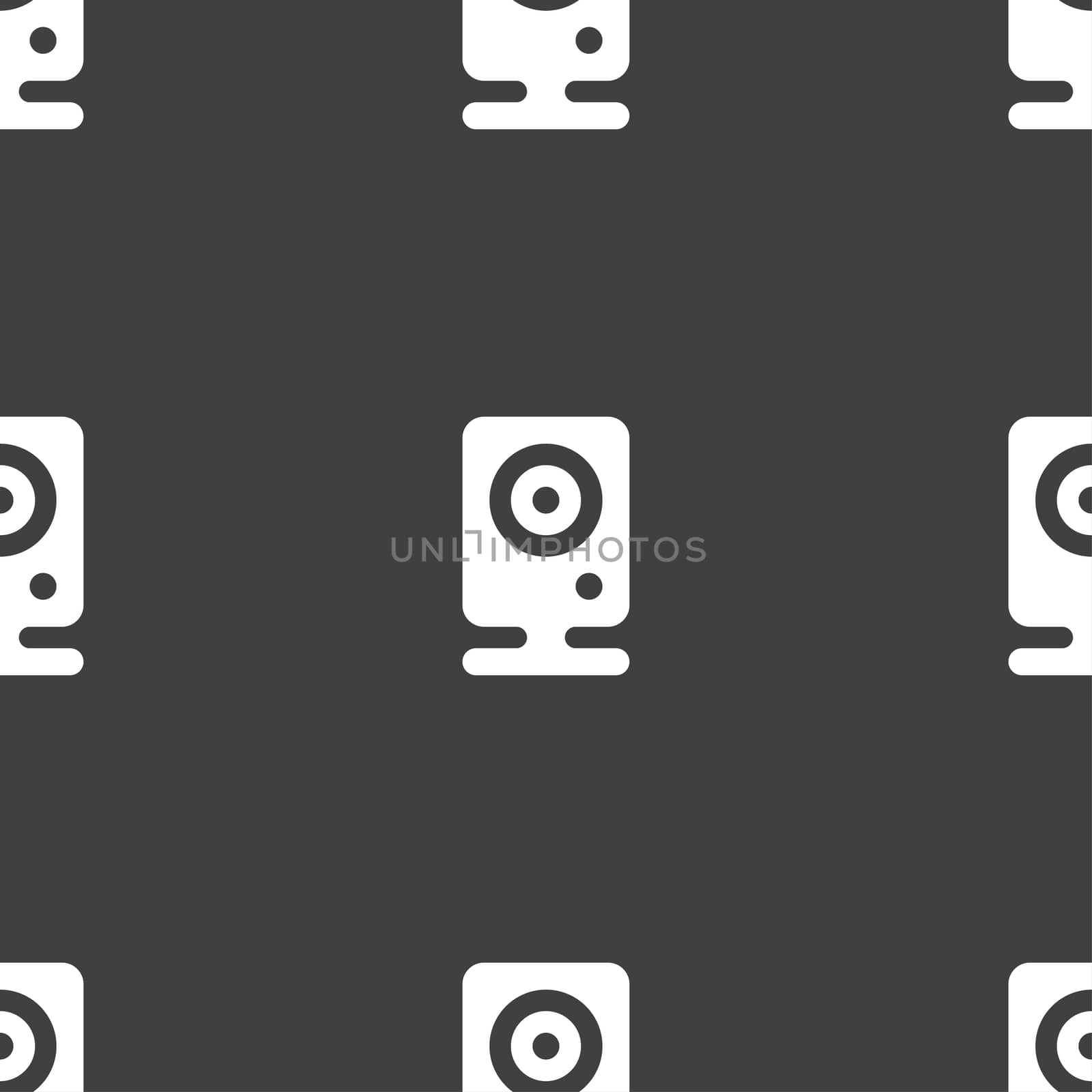 Web cam icon sign. Seamless pattern on a gray background. illustration