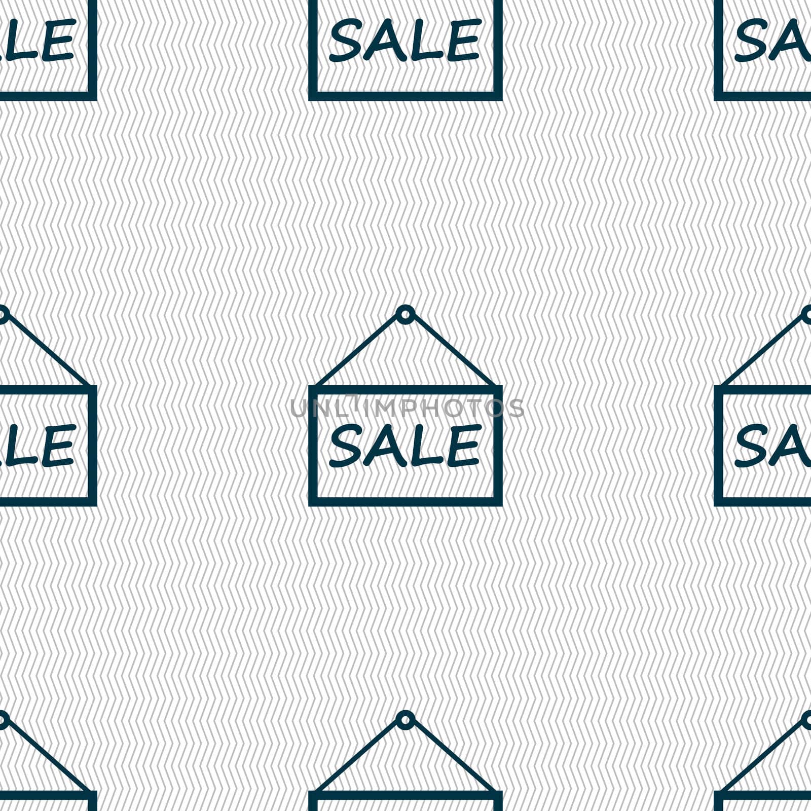 SALE tag icon sign. Seamless abstract background with geometric shapes. illustration
