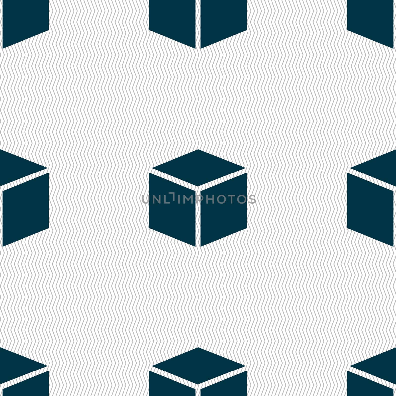 3d cube icon sign. Seamless abstract background with geometric shapes. illustration