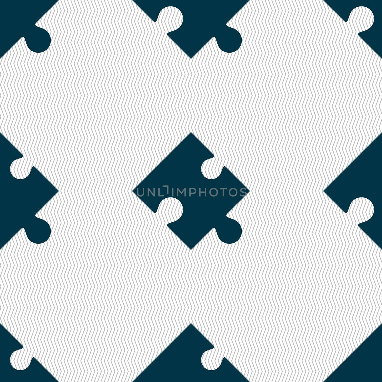 Puzzle piece icon sign. Seamless abstract background with geometric shapes. illustration