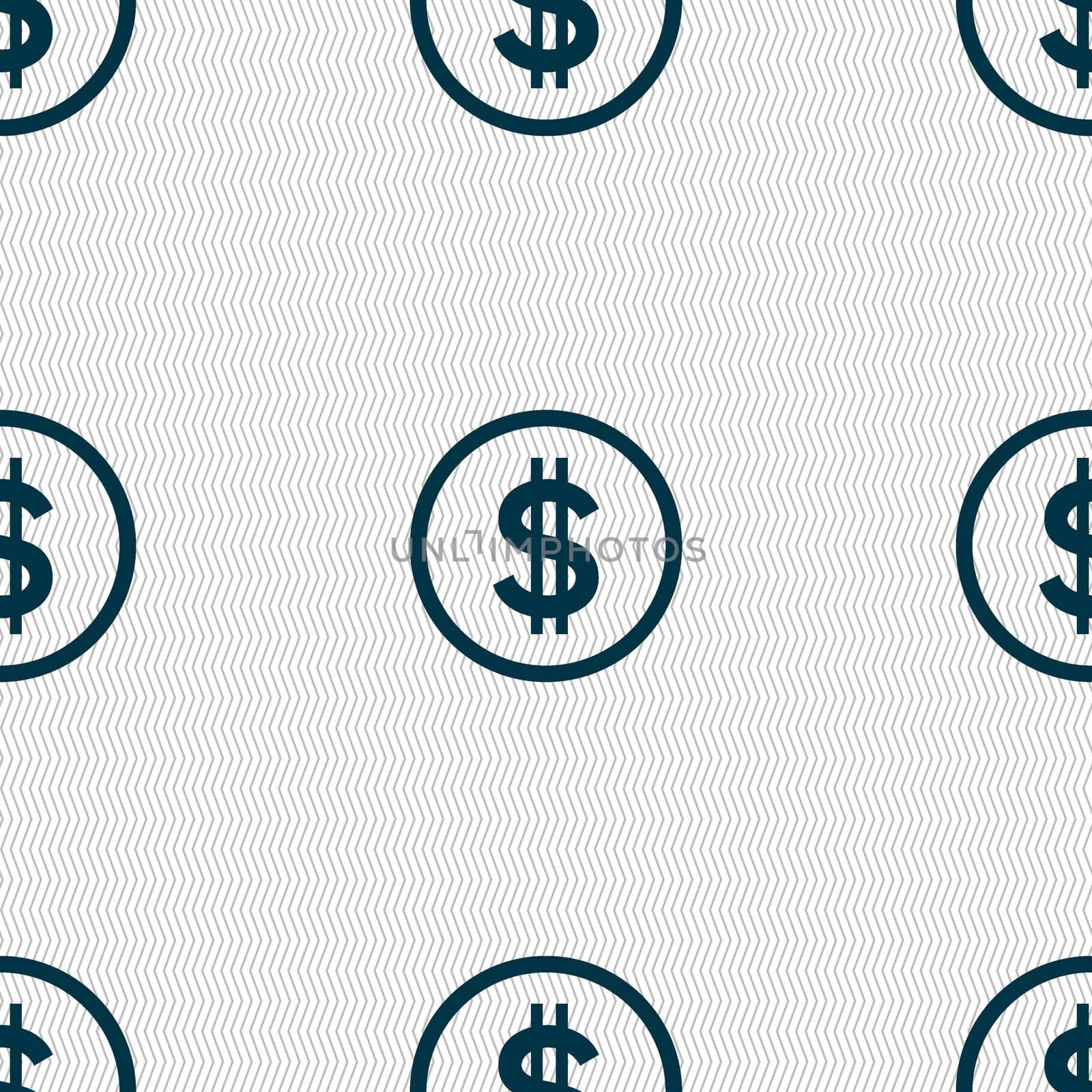 Dollar icon sign. Seamless abstract background with geometric shapes. illustration