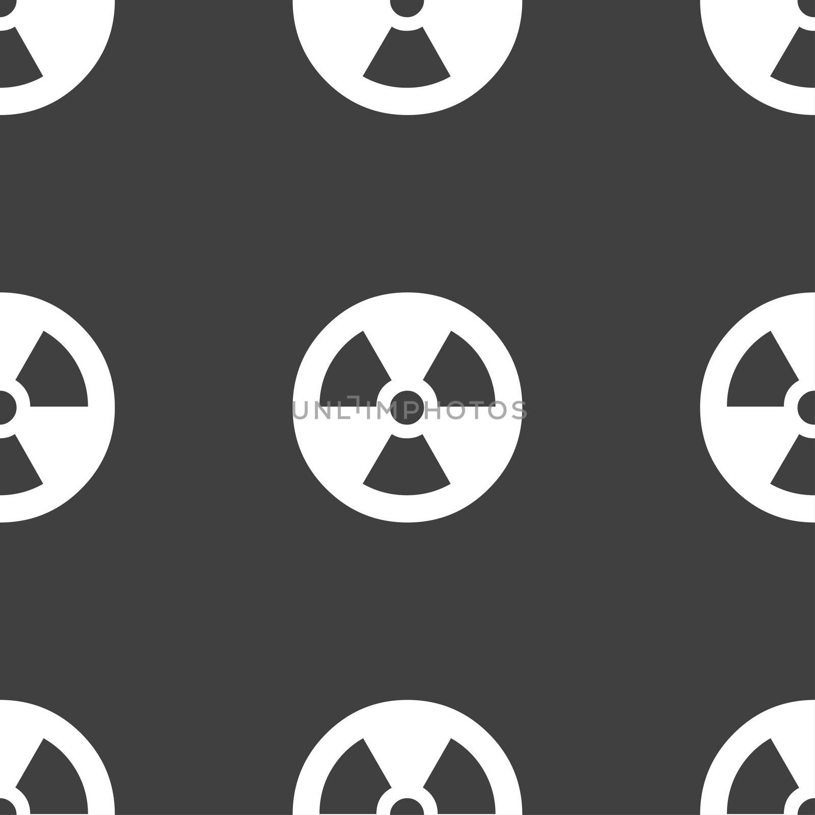 radiation icon sign. Seamless pattern on a gray background. illustration