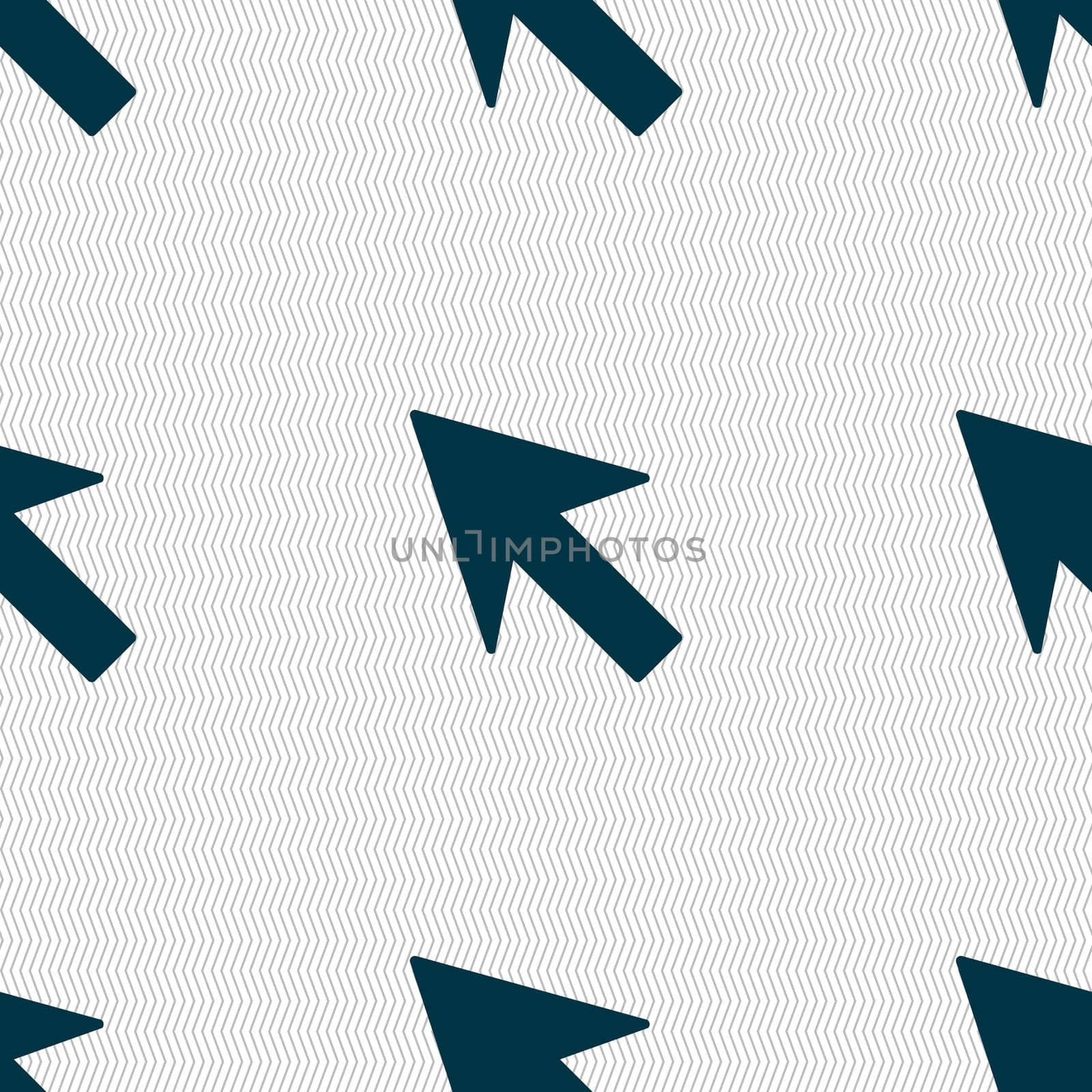 Cursor, arrow icon sign. Seamless abstract background with geometric shapes. illustration