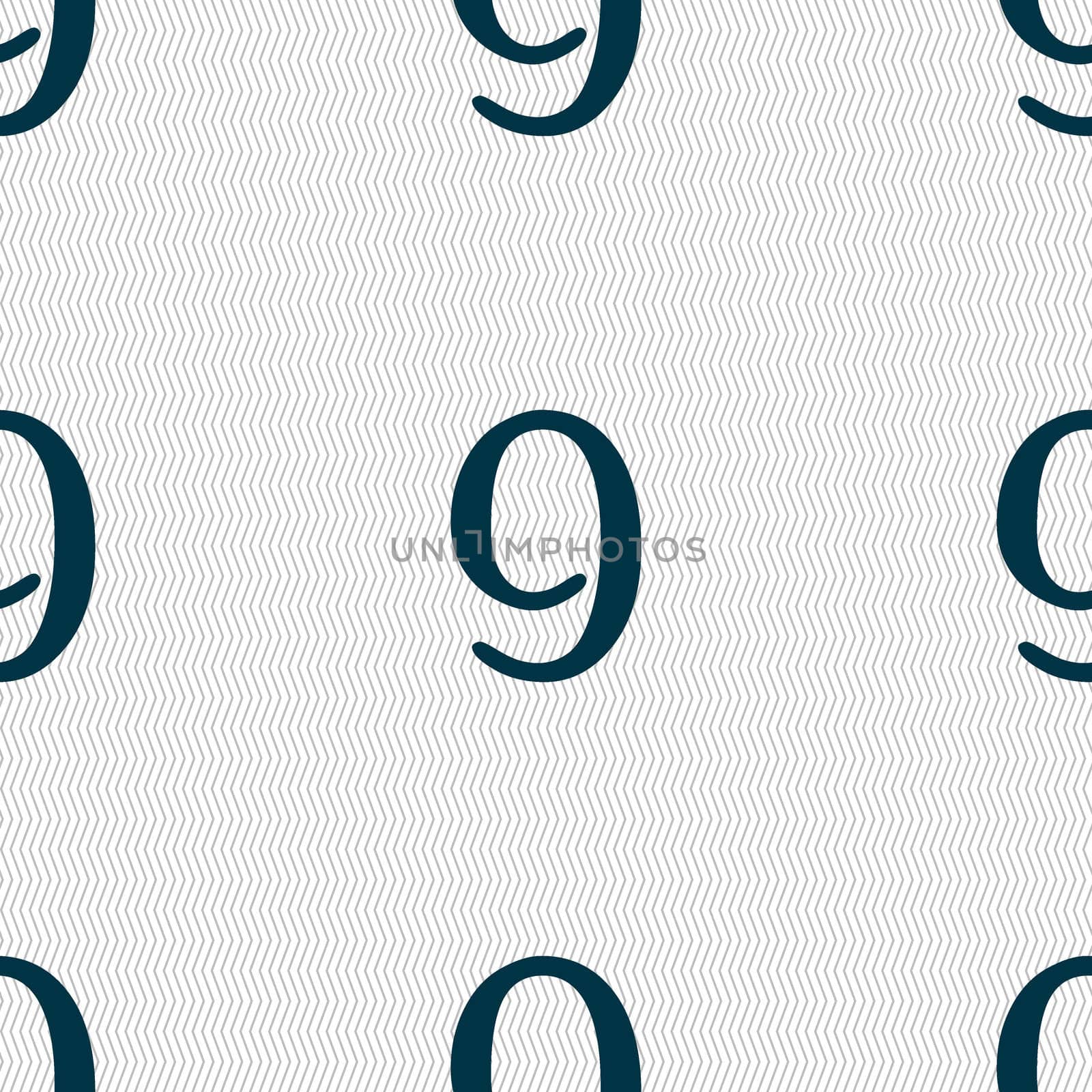 number Nine icon sign. Seamless abstract background with geometric shapes.  by serhii_lohvyniuk