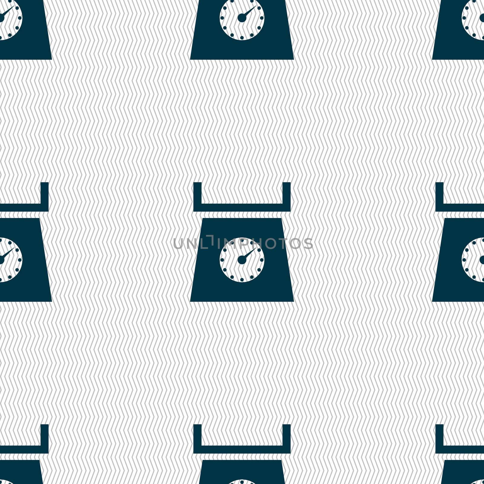 kitchen scales icon sign. Seamless abstract background with geometric shapes.  by serhii_lohvyniuk