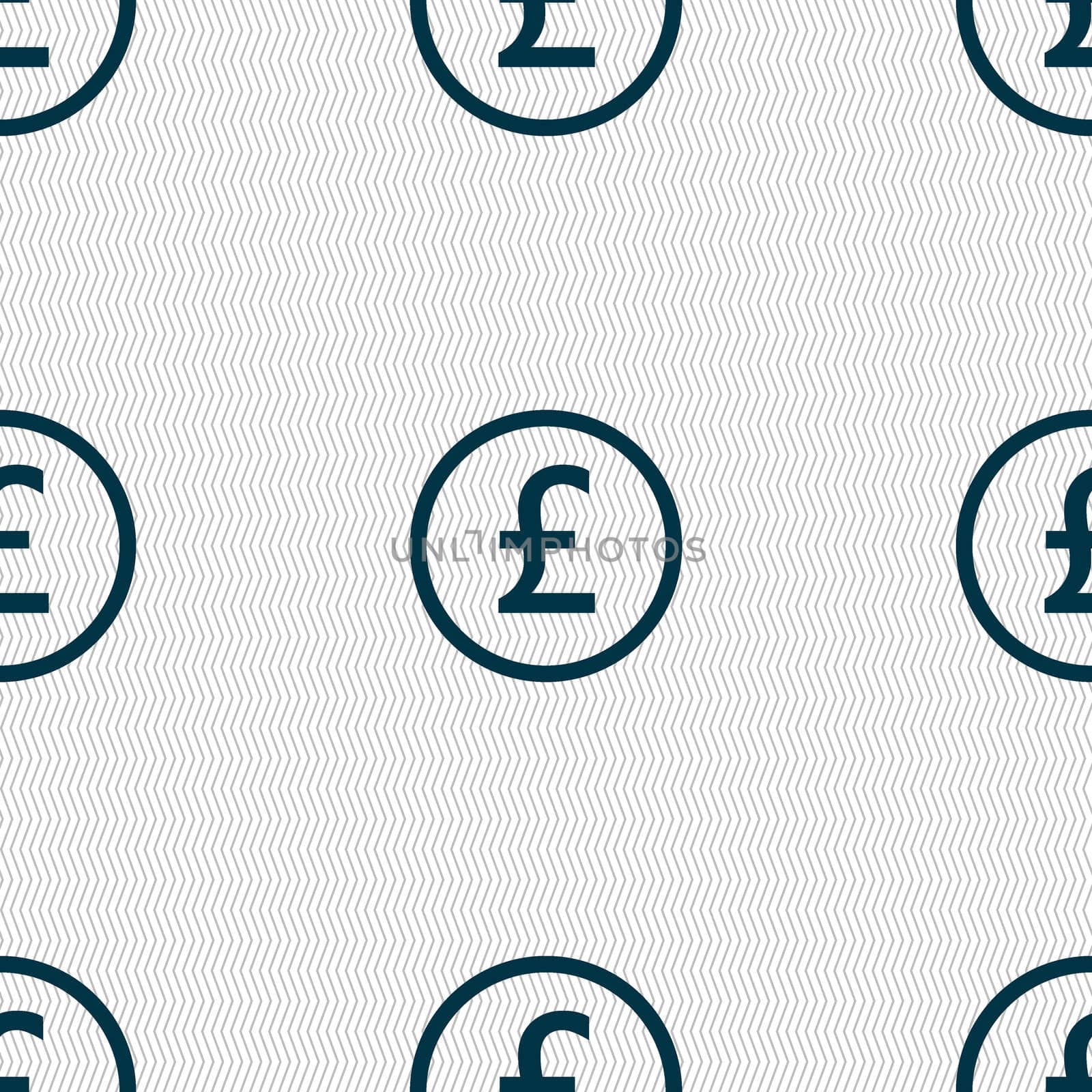 Pound sterling icon sign. Seamless abstract background with geometric shapes. illustration