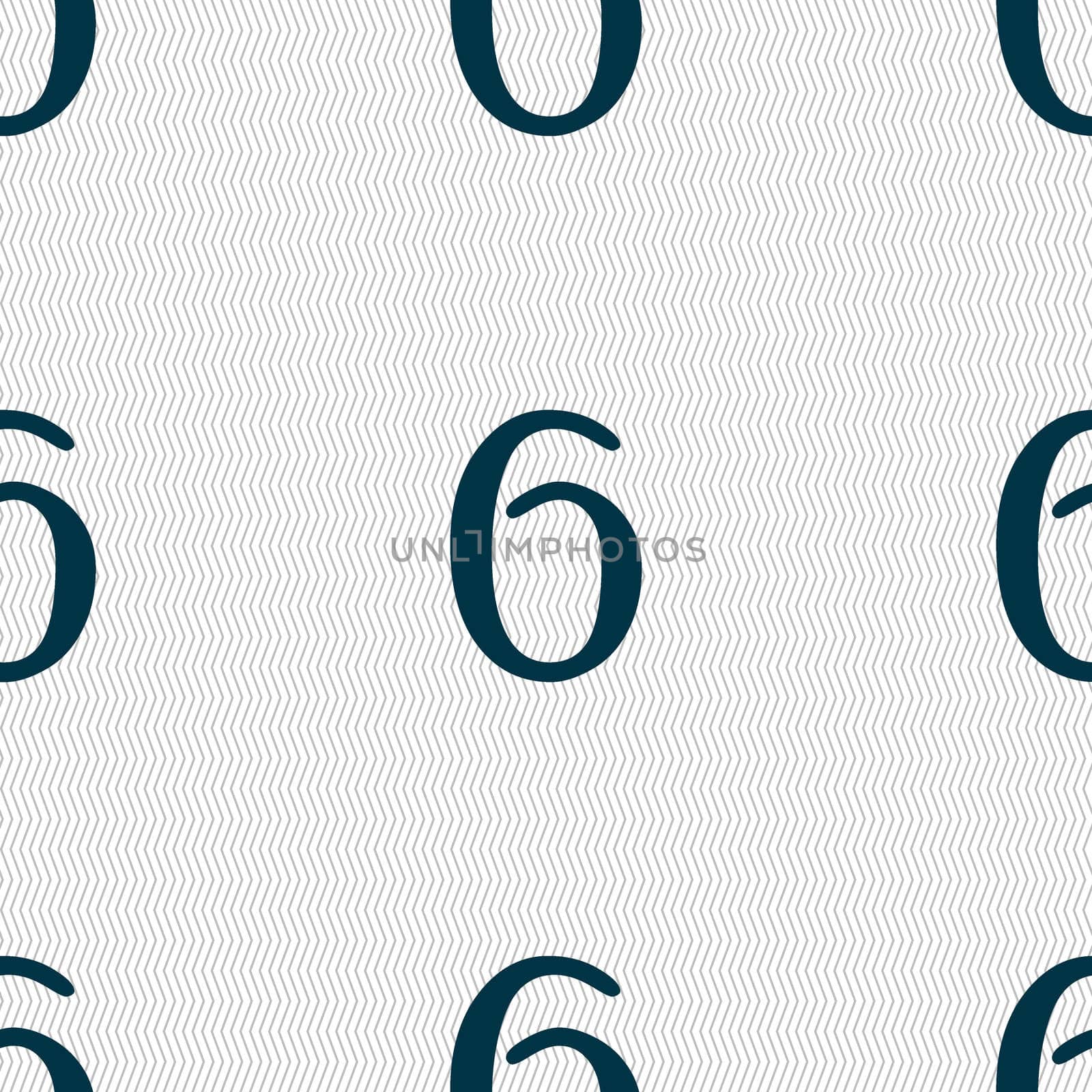 number six icon sign. Seamless abstract background with geometric shapes.  by serhii_lohvyniuk