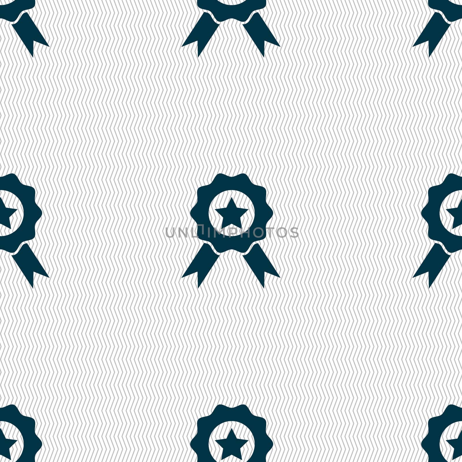 Award, Medal of Honor icon sign. Seamless abstract background with geometric shapes. illustration