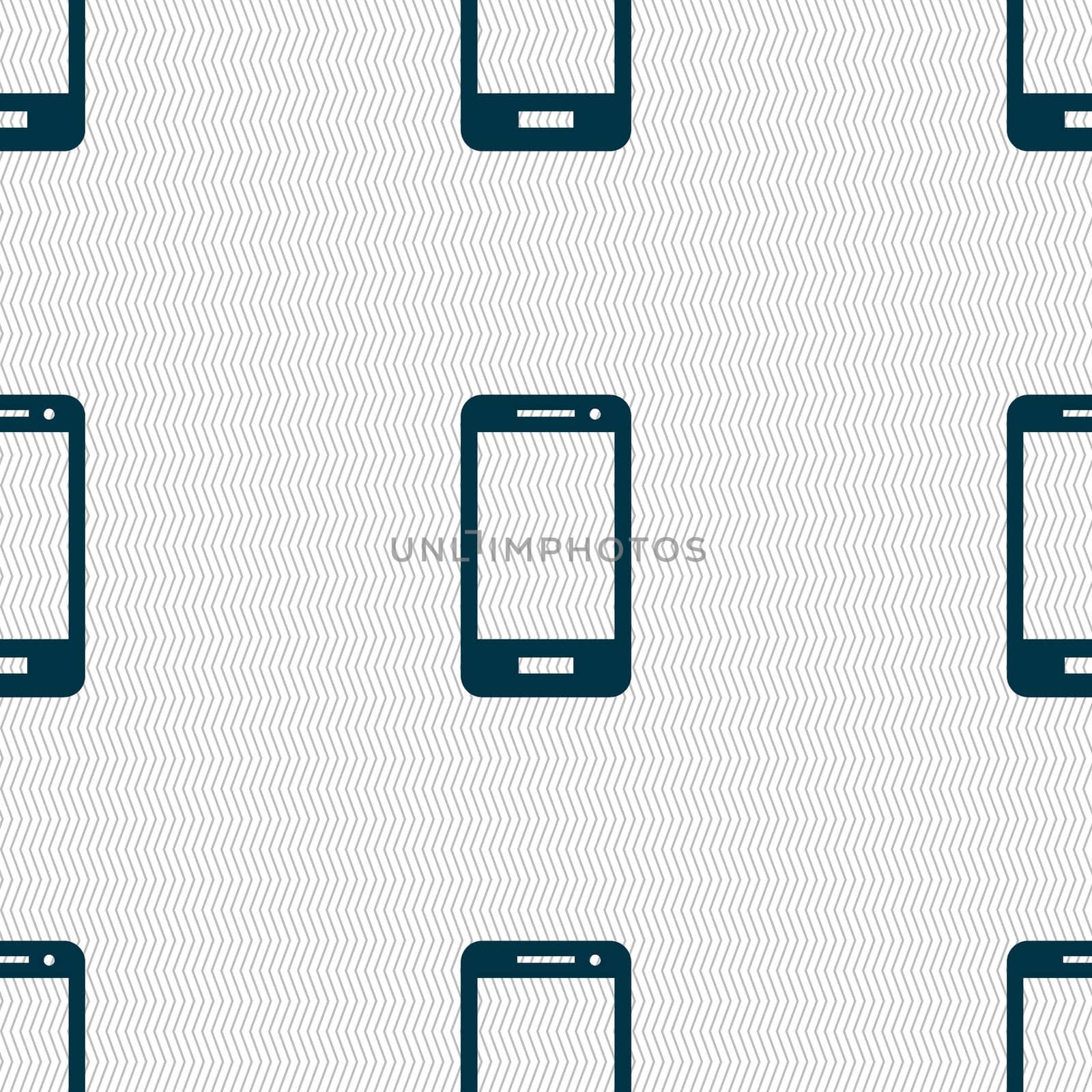 Smartphone sign icon. Support symbol. Call center. Seamless abstract background with geometric shapes. illustration