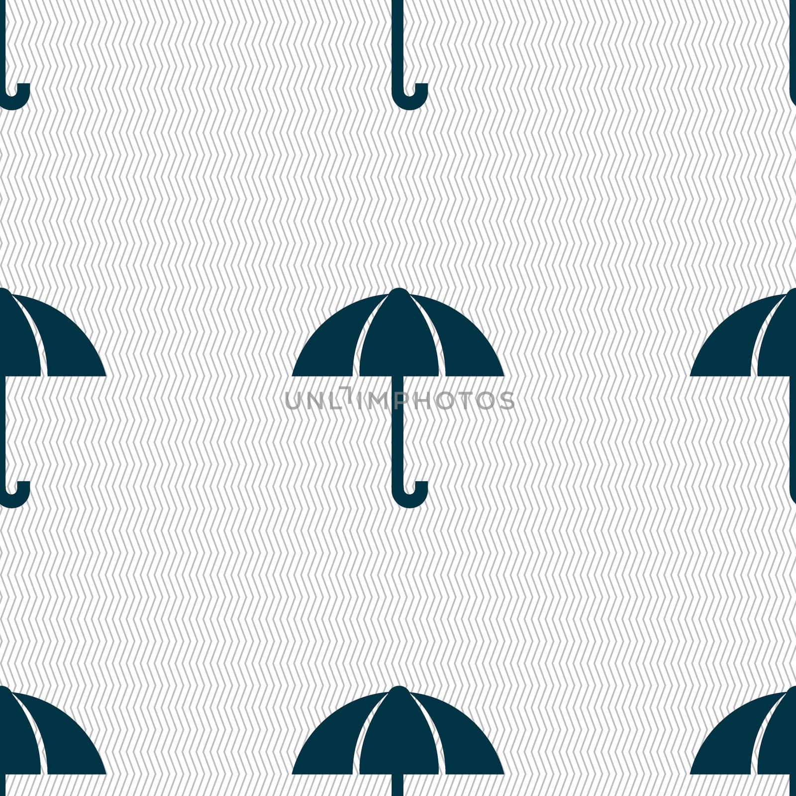 Umbrella sign icon. Rain protection symbol. Seamless abstract background with geometric shapes.  by serhii_lohvyniuk