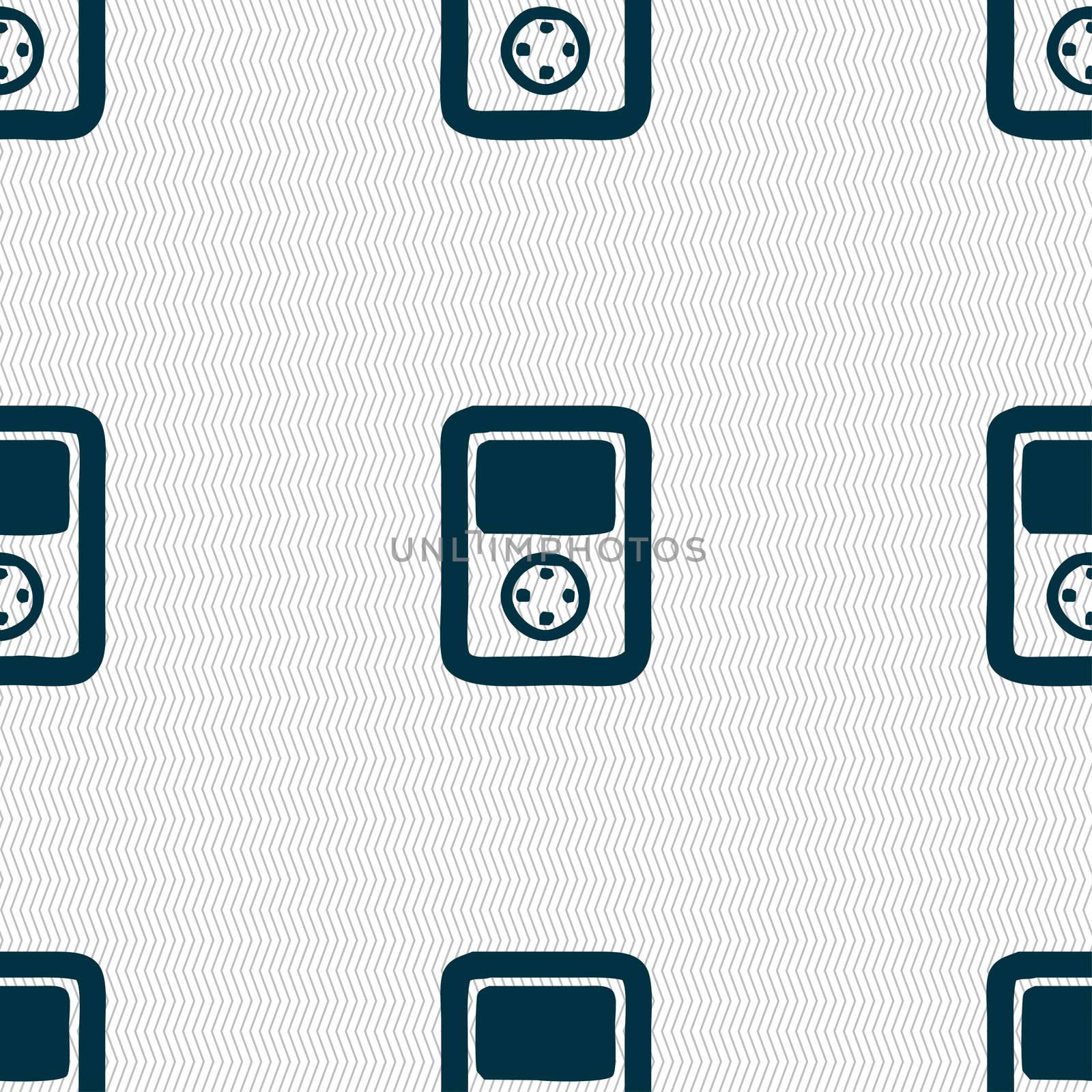 Tetris, video game console icon sign. Seamless pattern with geometric texture.  by serhii_lohvyniuk