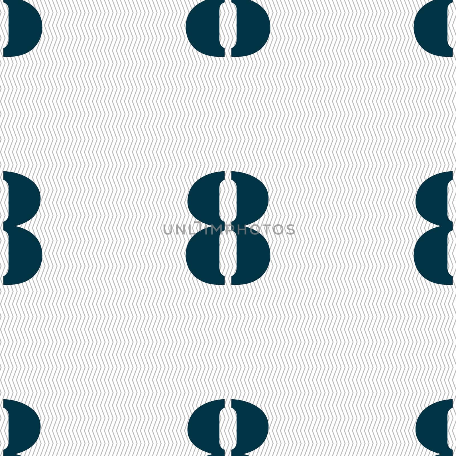 number Eight icon sign. Seamless abstract background with geometric shapes.  by serhii_lohvyniuk