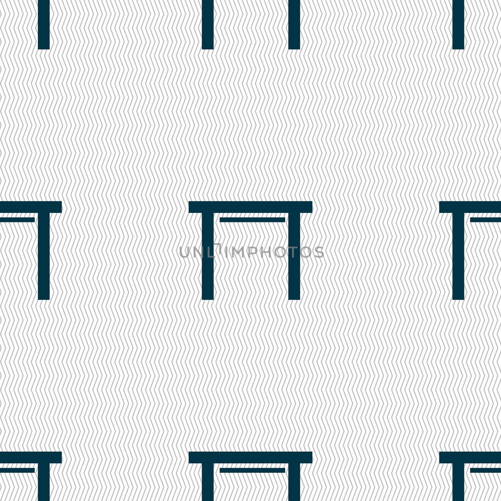 stool seat icon sign. Seamless abstract background with geometric shapes. illustration