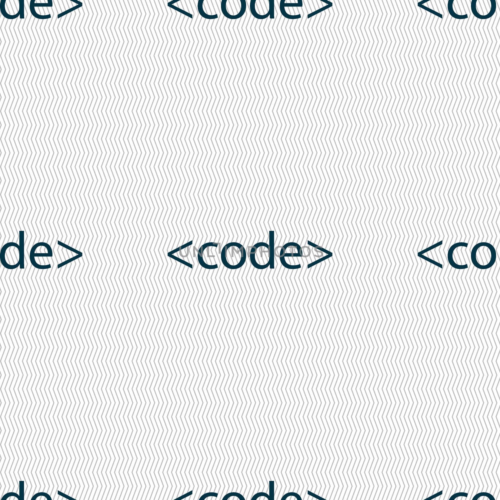Code sign icon. Programming language symbol. Seamless abstract background with geometric shapes.  by serhii_lohvyniuk